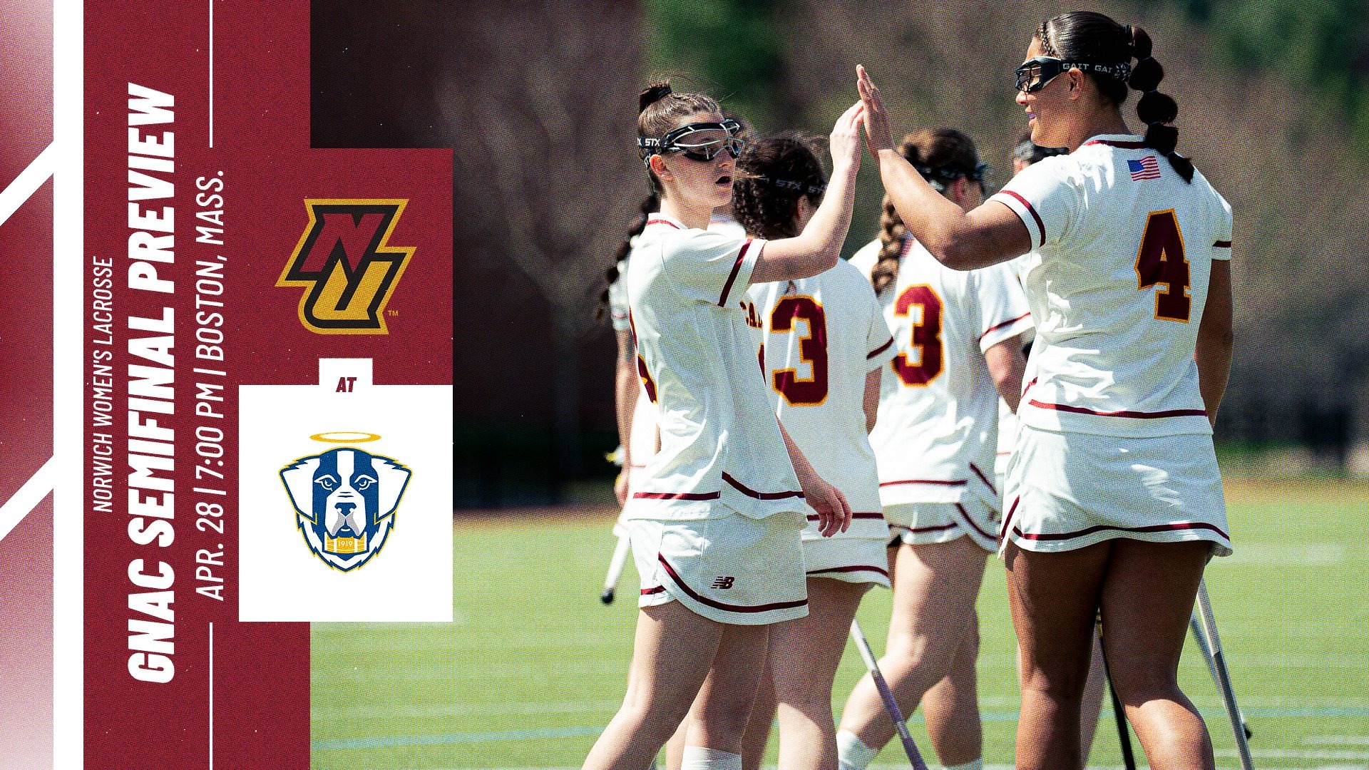 2026 WLAX - GNAC Semifinal preview graphic