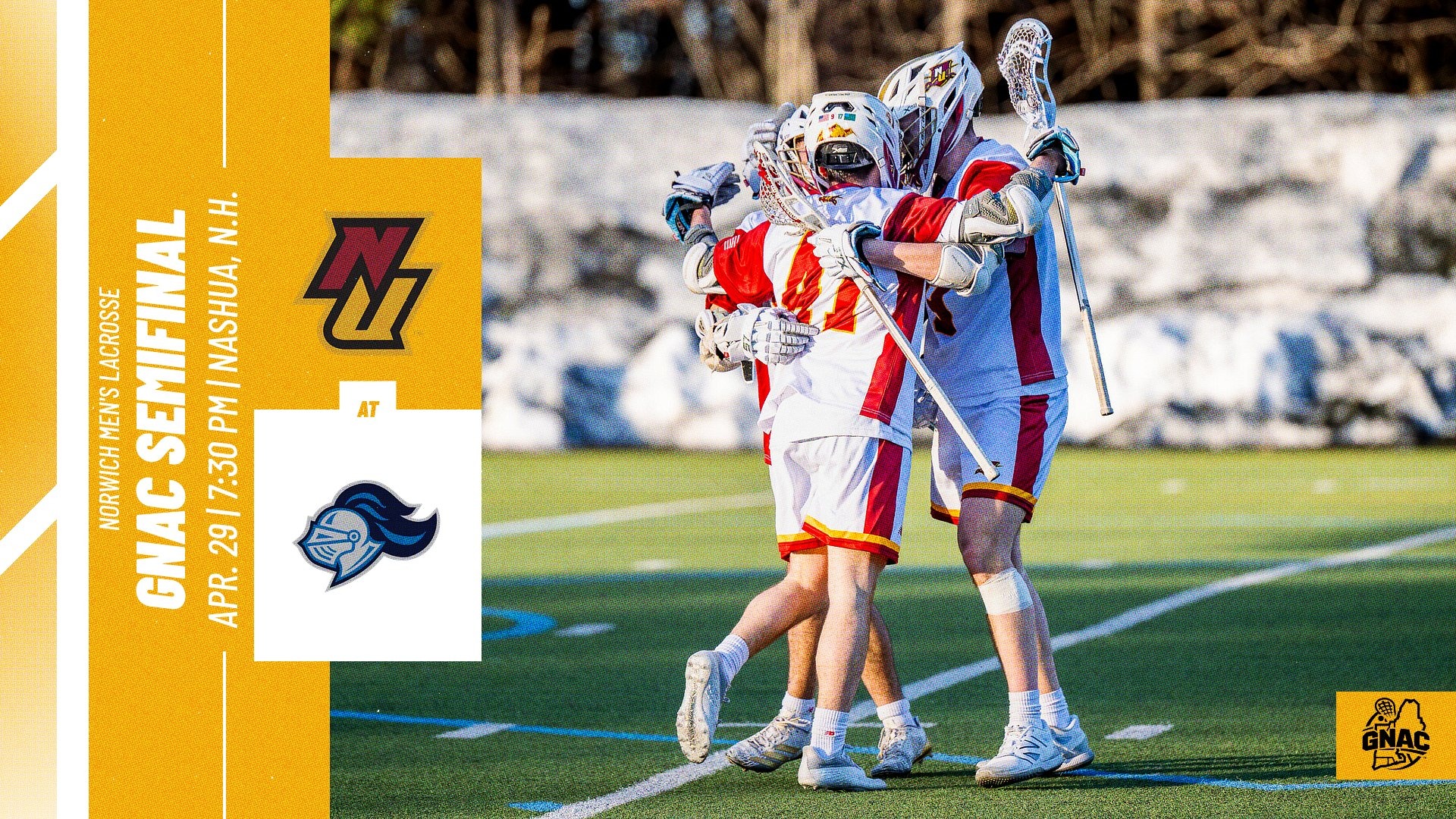 2026 MLAX - GNAC Semifinal preview graphic