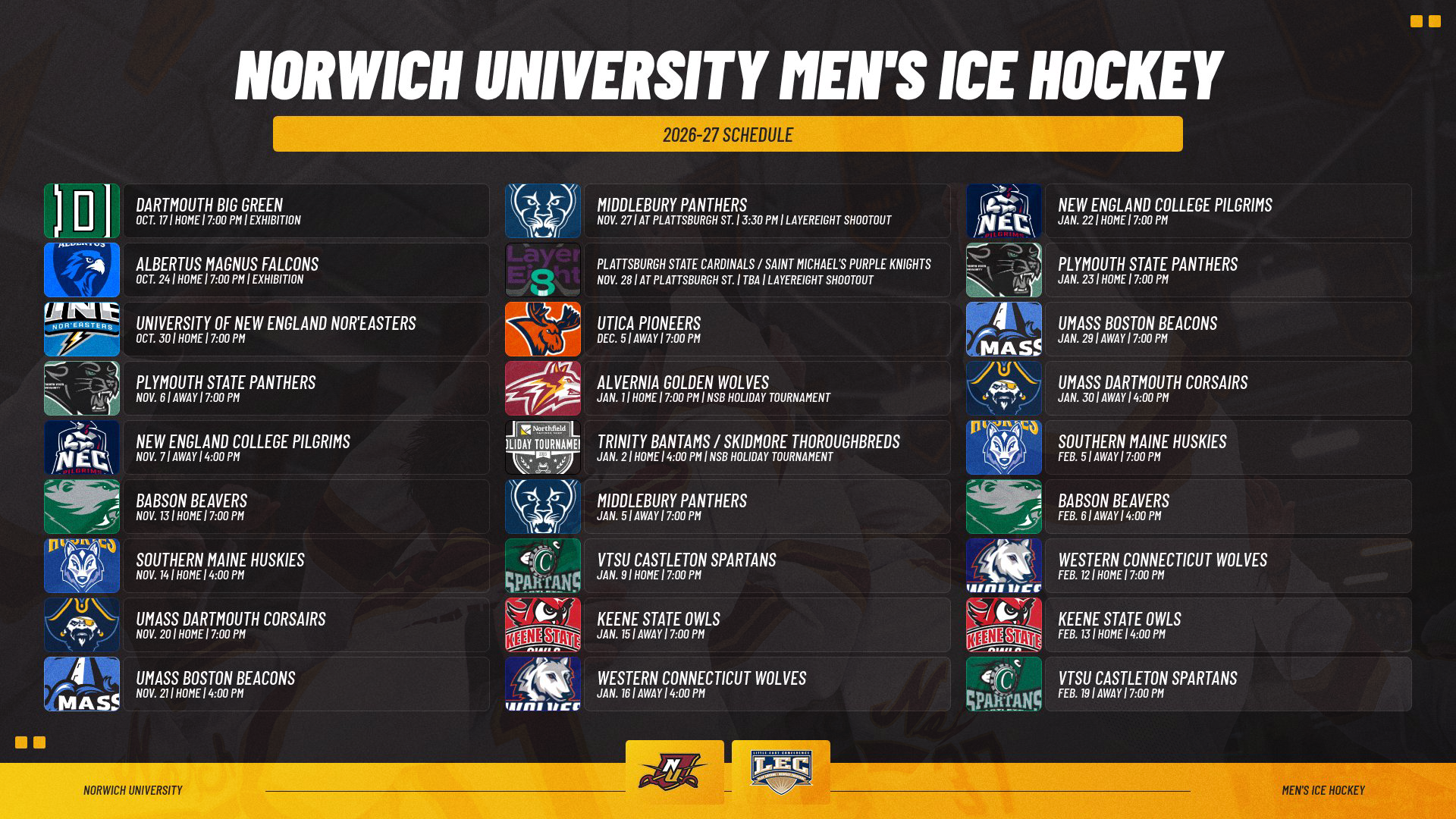 2026-27 MIH - season schedule release graphic