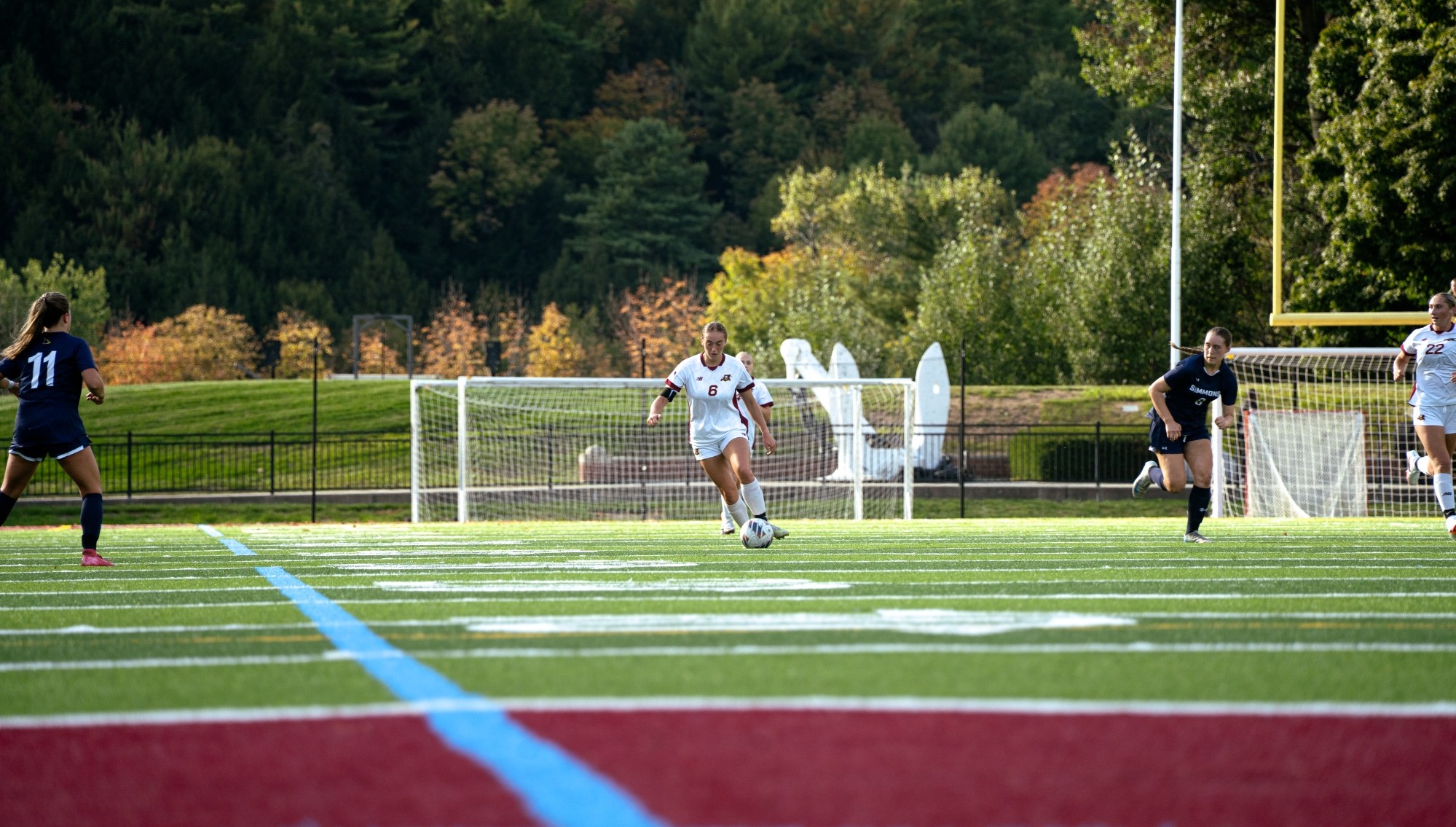 Briggs on the ball in the attacking third. 