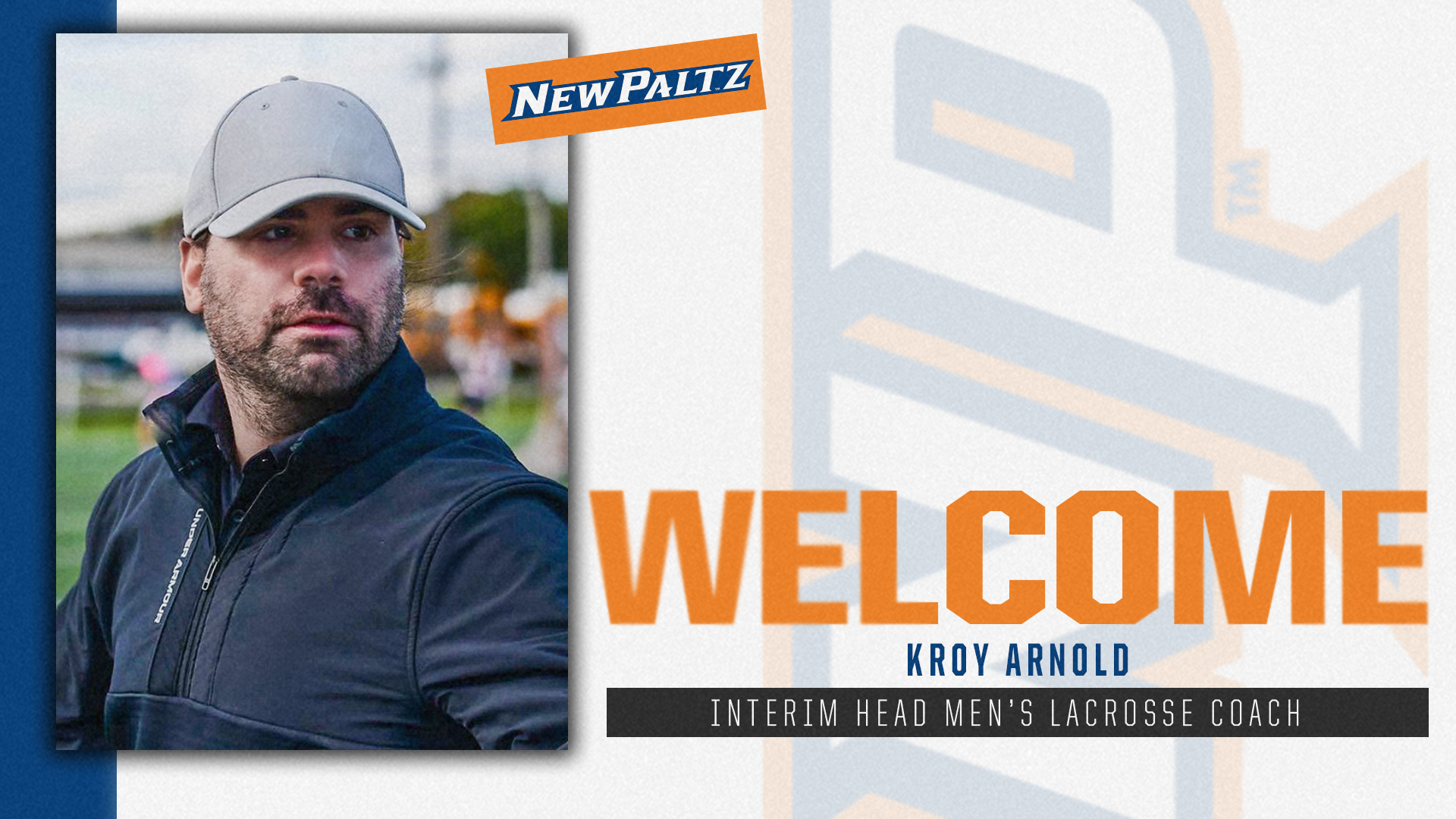 Kroy Arnold Interim Head Men's Lacrosse Coach Hiring Graphic