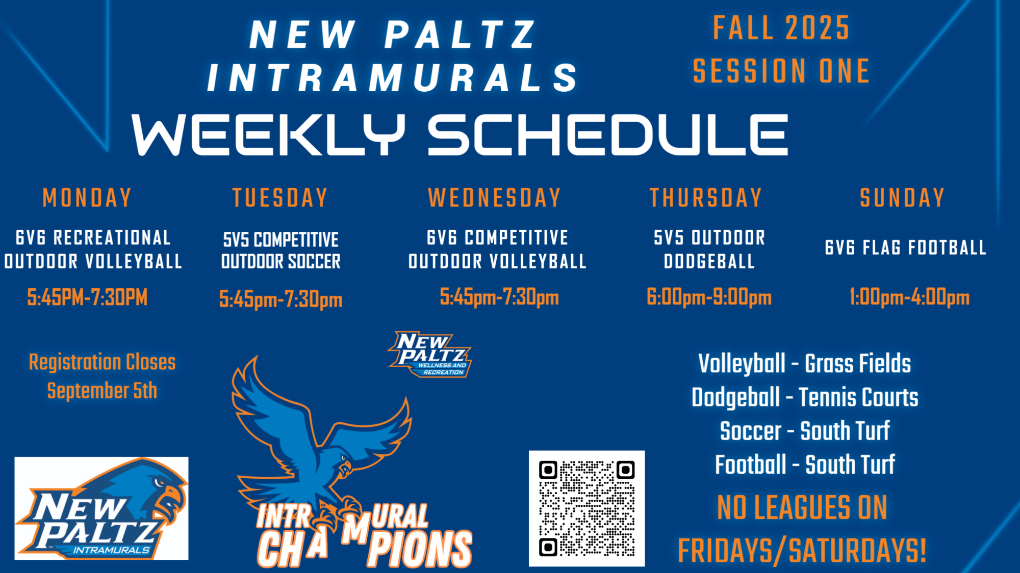 SUNY New PaltzSUNY New Paltz Wellness and Recreation Intramural Leagues and Wednesday Game Nights Announced for Fall Session One Wellness and Recreation Intramural Leagues and Wednesday Game Nights Announced for Fall Session One