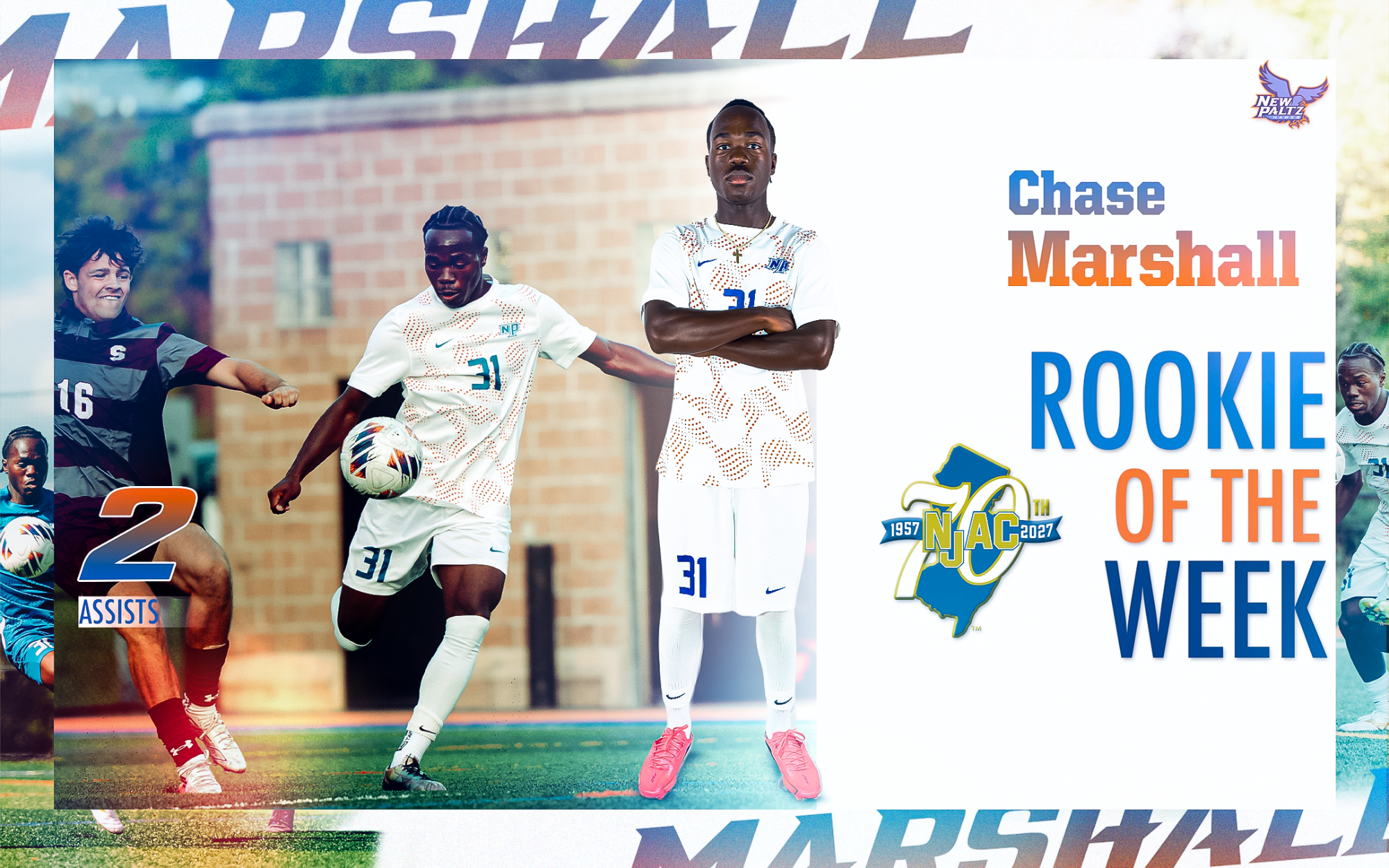 Chase Marshall NJAC Rookie of the Week 10.19 - Men's Soccer