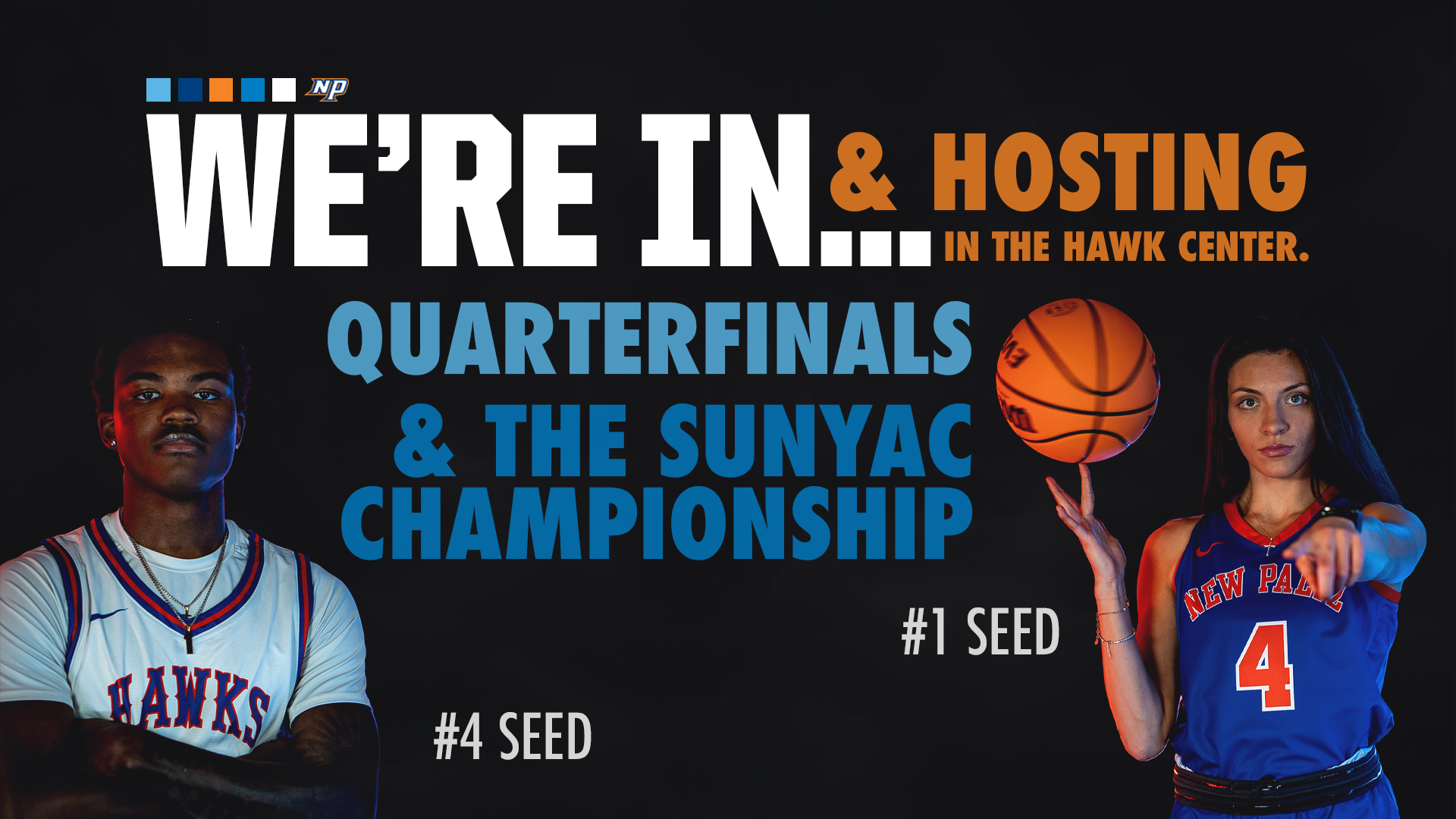 Basketball Hosting SUNYAC Tournament Games graphic