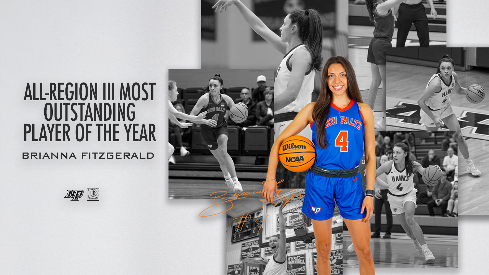 Brianna Fitzgerald D3Hoops Most Outstanding Player Region III main story graphic