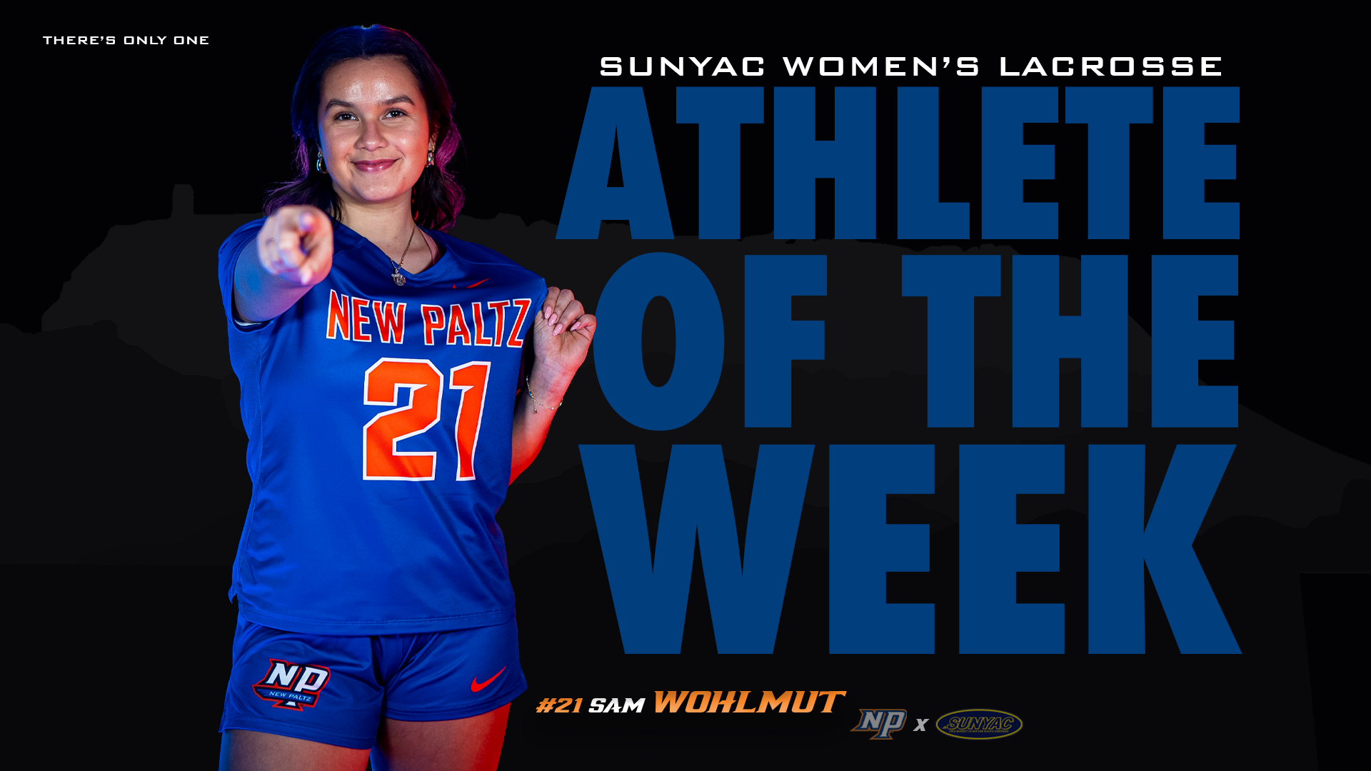 Sam Wohlmut Women's Lacrosse SUNYAC Player of the Week main story graphic