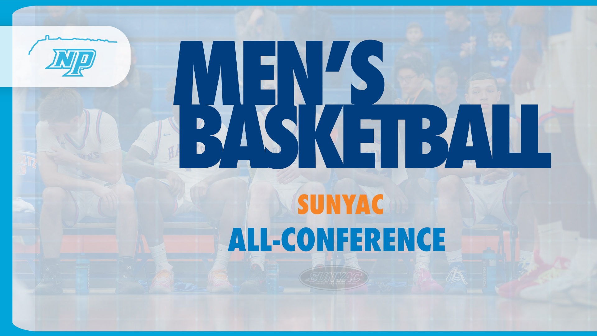 Men's Basketball All-SUNYAC main story graphic