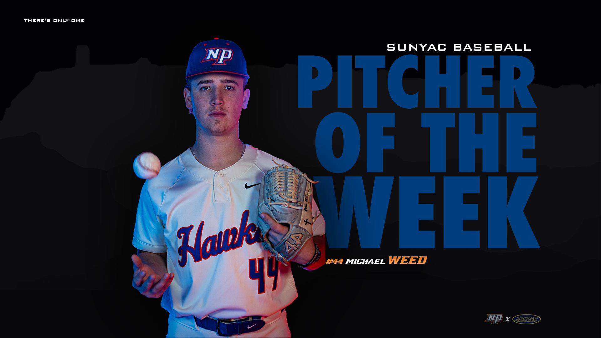 Michael Weed SUNYAC Pitcher of the Week main story graphic