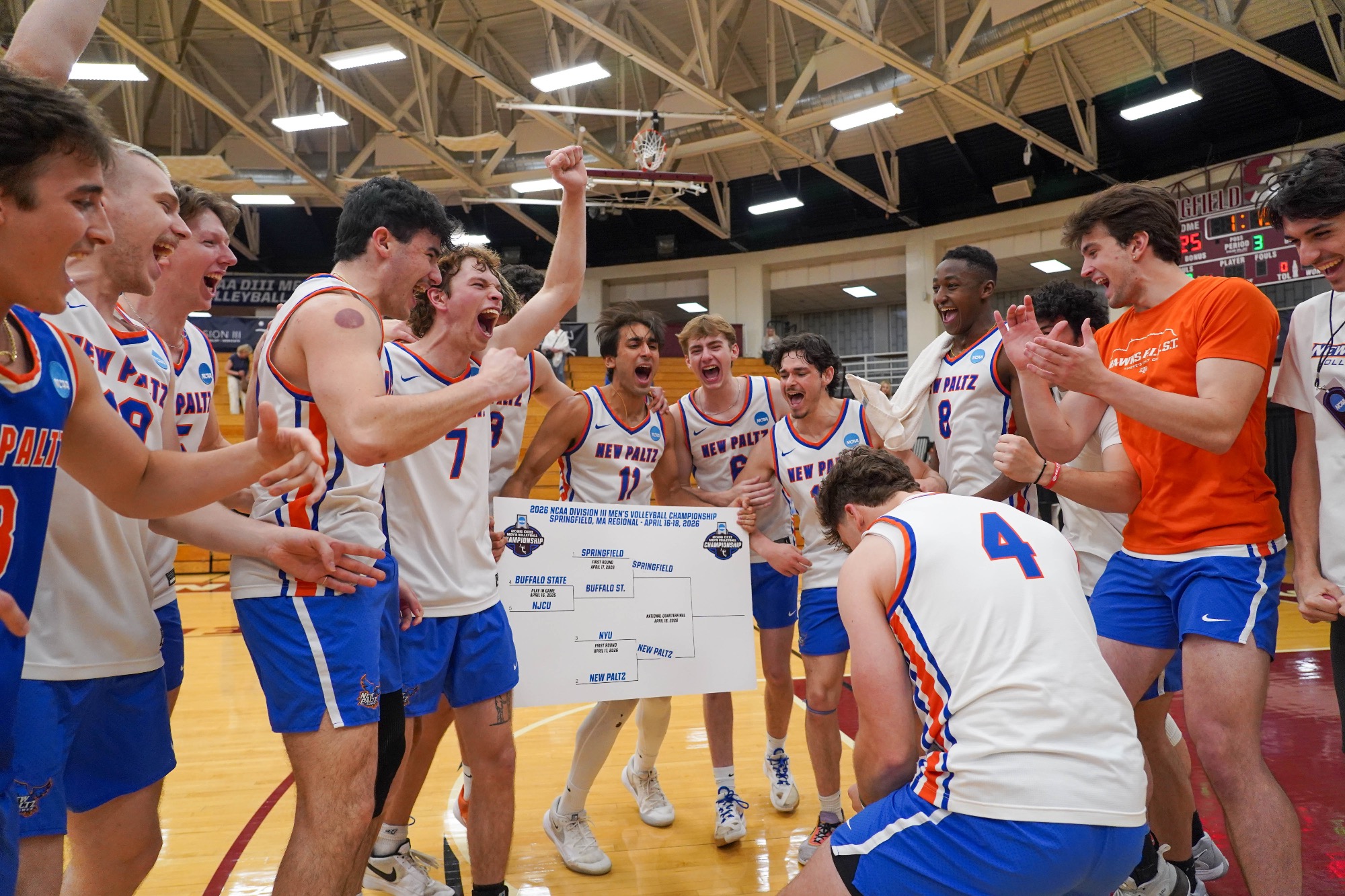 Team Huddle Celebrate NCAA Bracket Slap Elite 8