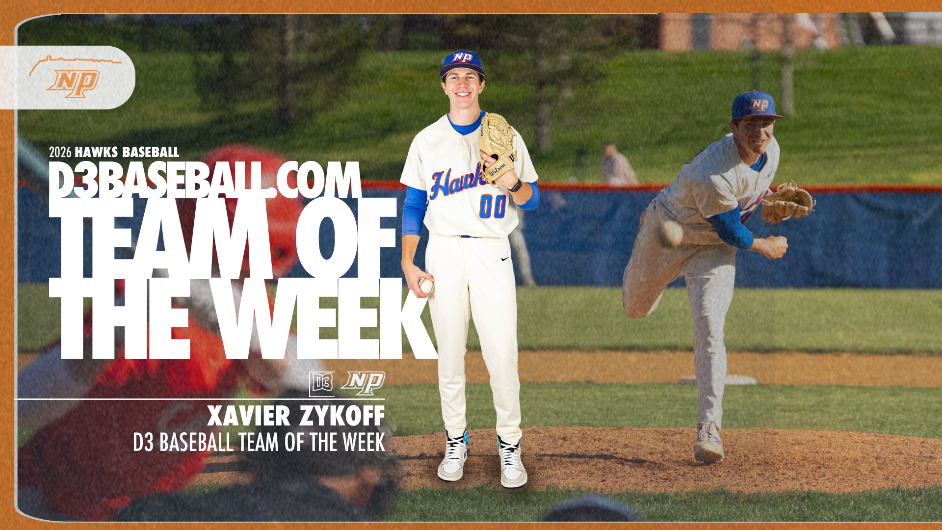Xavier Zykoff D3Baseball.com Team of the Week graphic