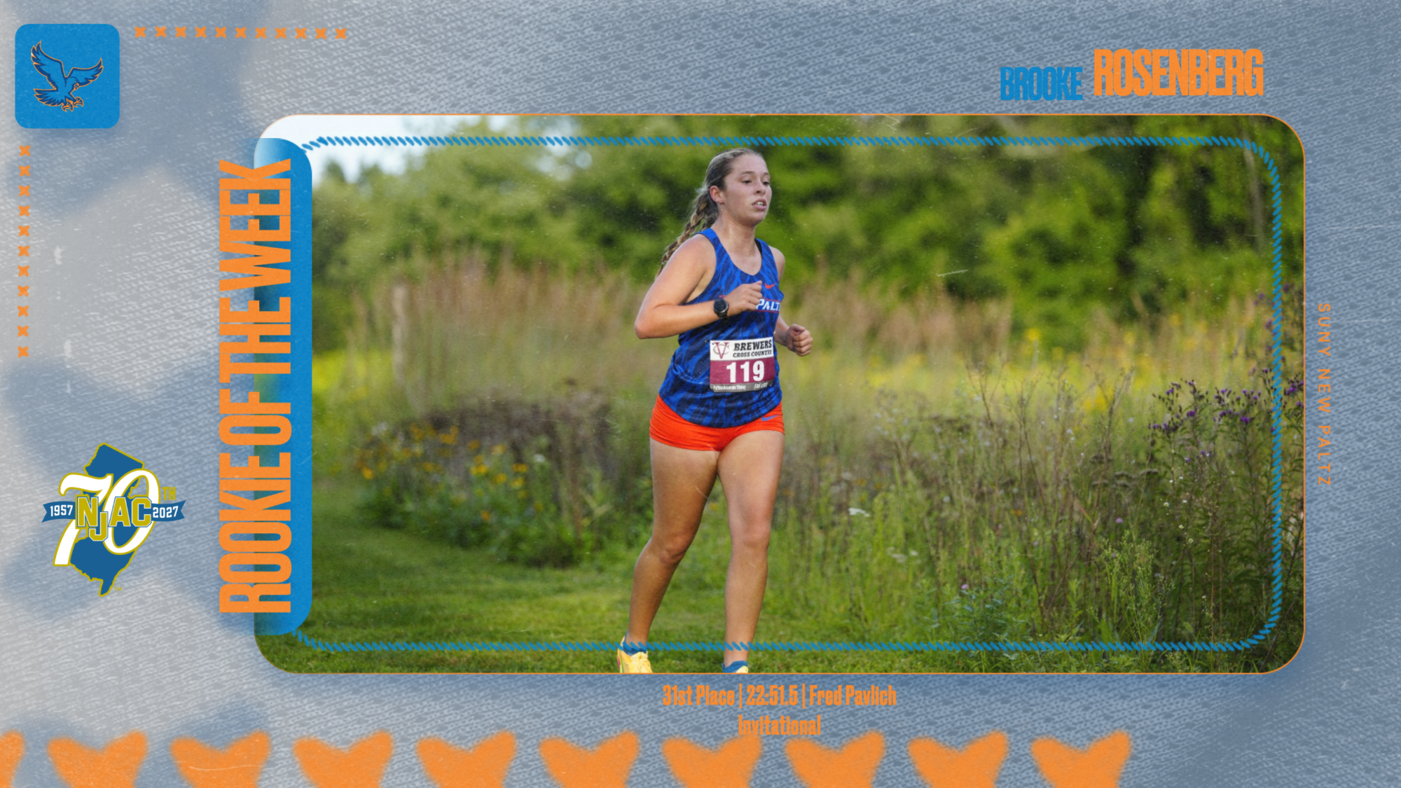 Brooke Rosenberg - NJAC XC Rookie of the Week - 1st in School History