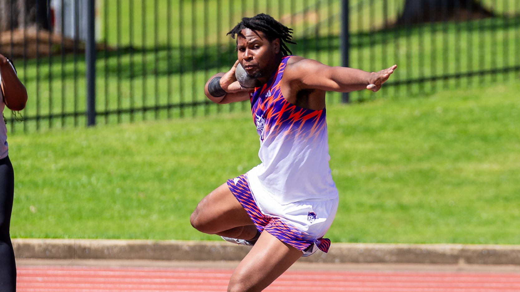 Tarajh Hudson in the shot put