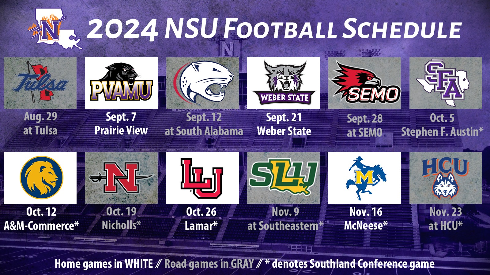 Demons announce full 2024 schedule Northwestern State University