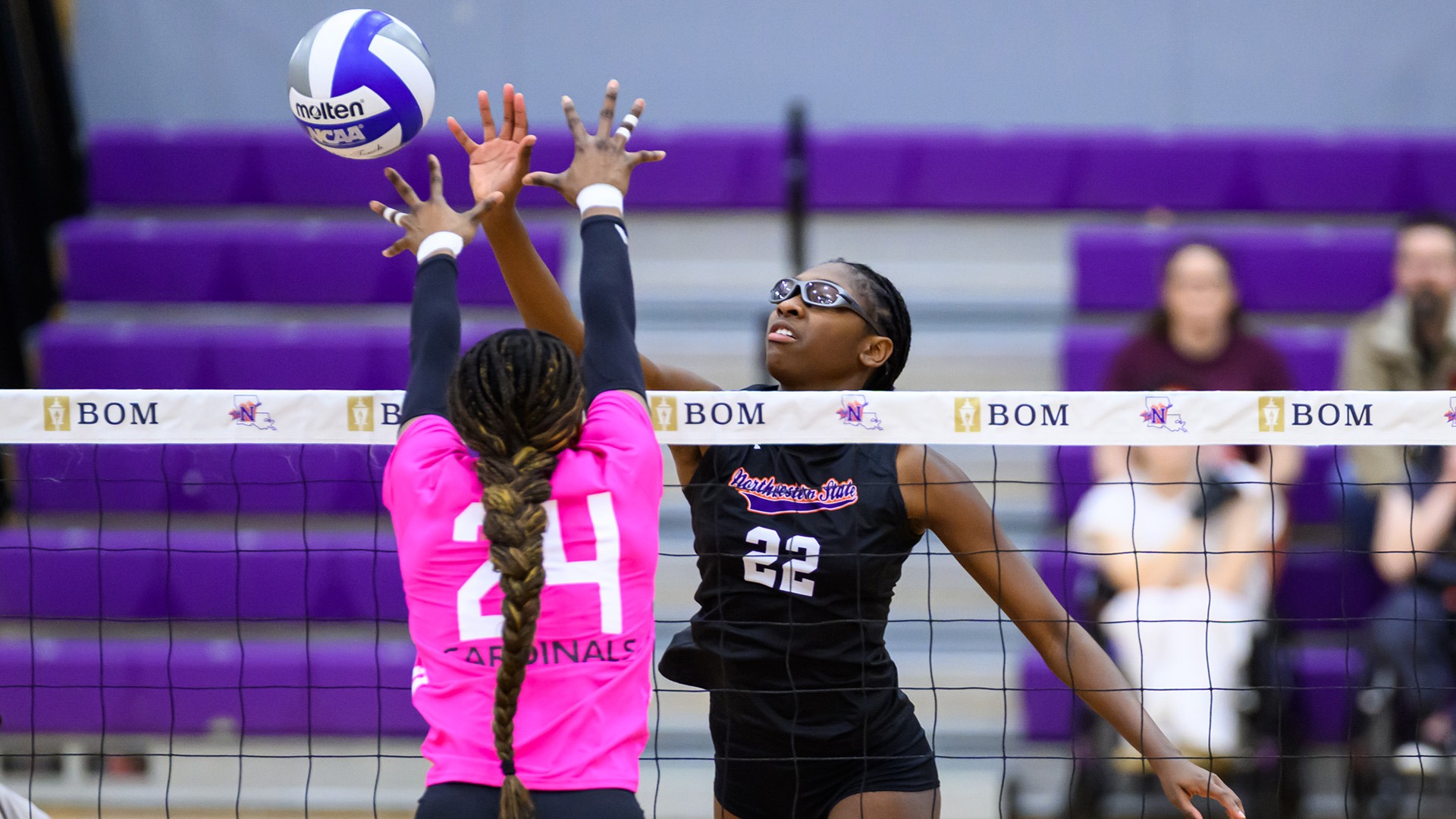 Olivia Nzioki and UIW's Vanessa Eregie batlle for a shot at the net