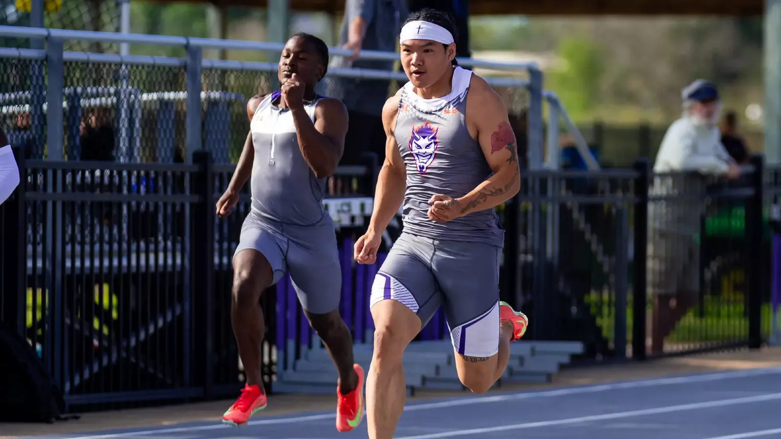 Eddy Vu in the 100 meter dash