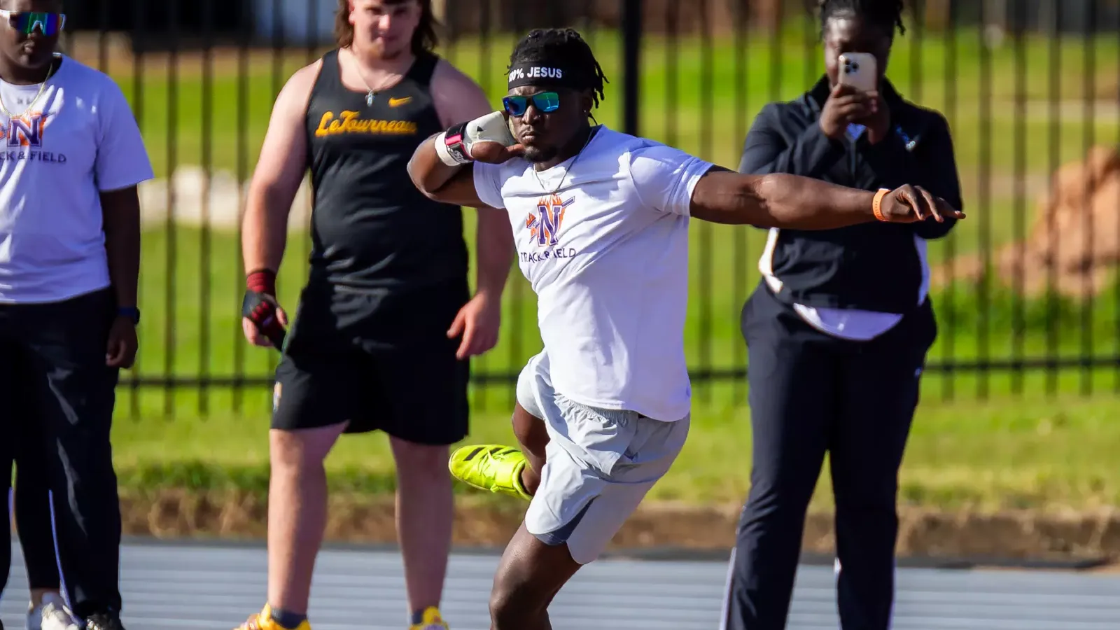 Abner Johnson in the shot put