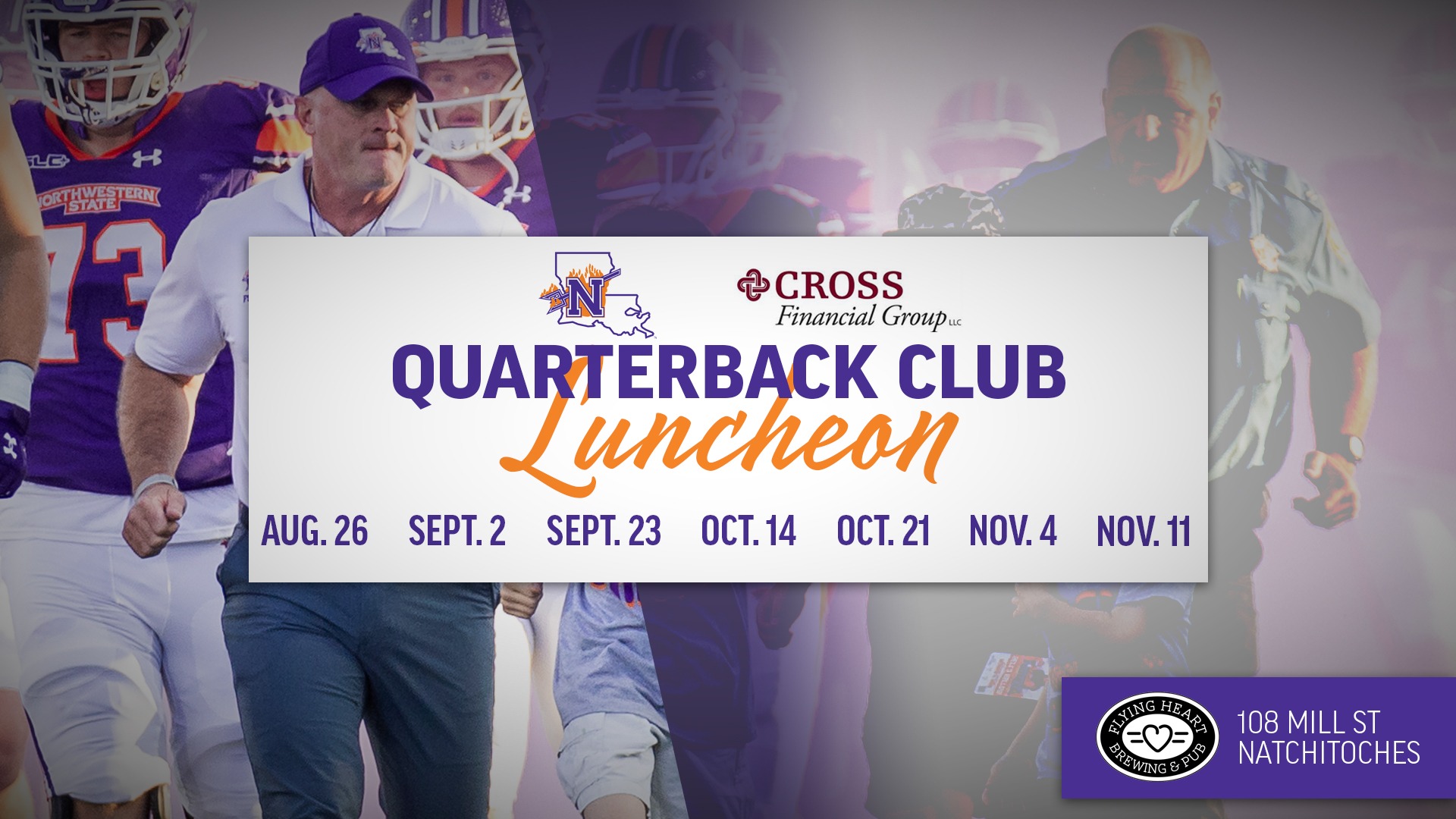 Graphic announcing the 2026 Natchitoches Quarterback Luncheon