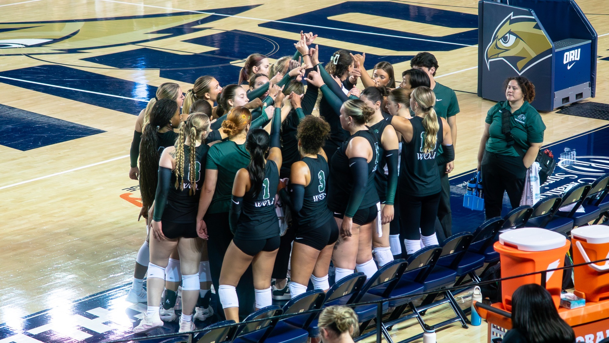 Volleyball timeout at ORU