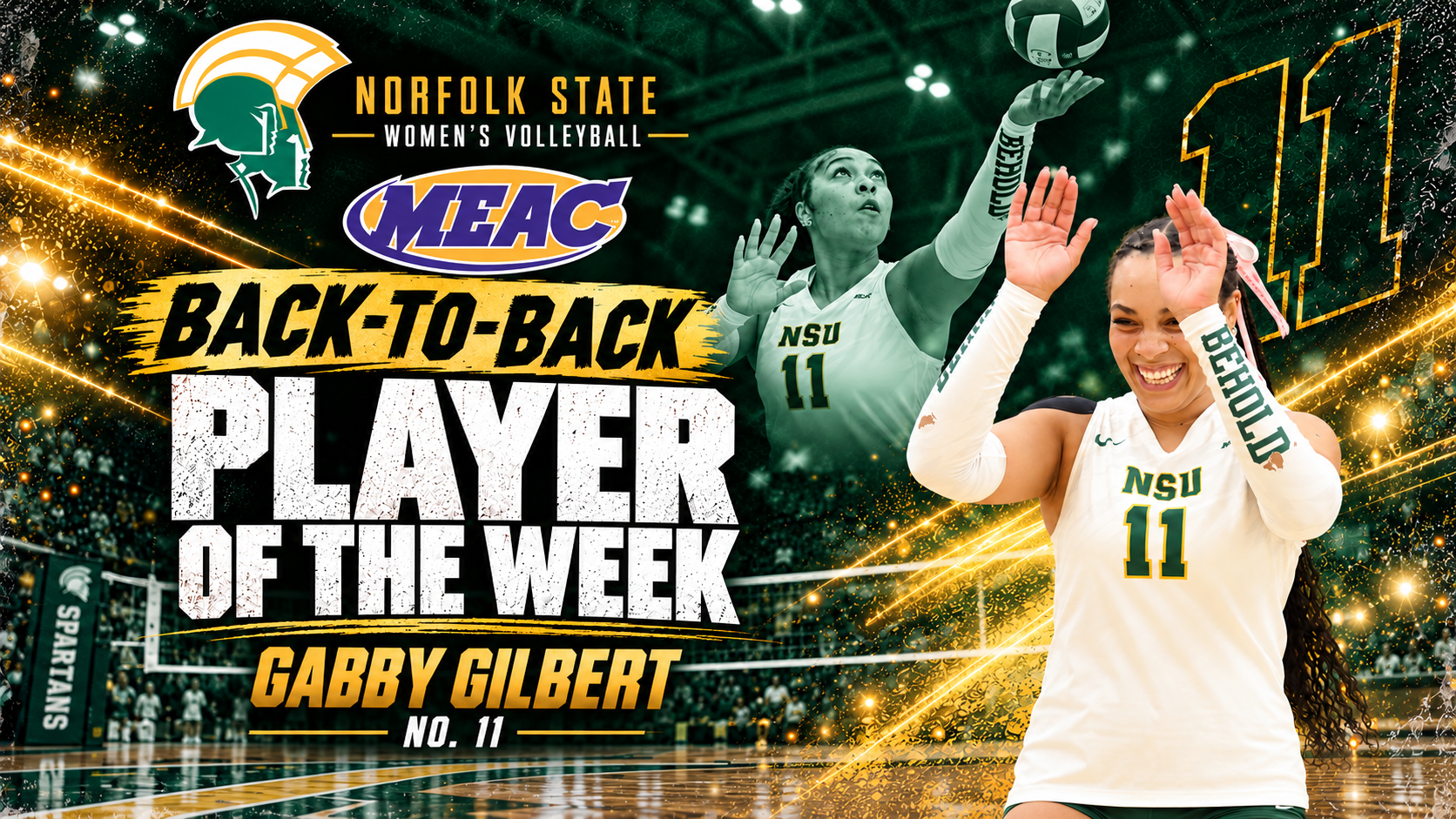 Gabby Gilbert back to back player of the week 10.12.26
