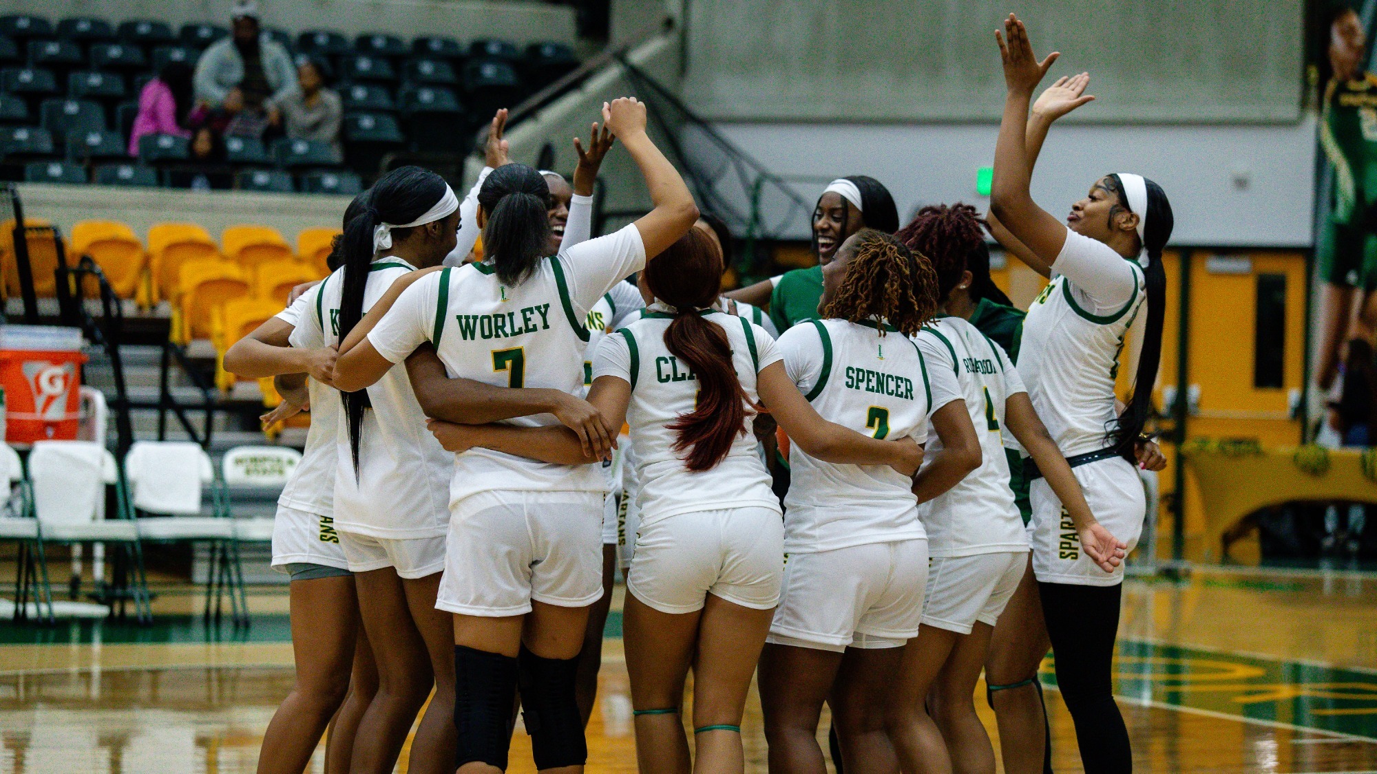Norfolk State women's basketball huddle