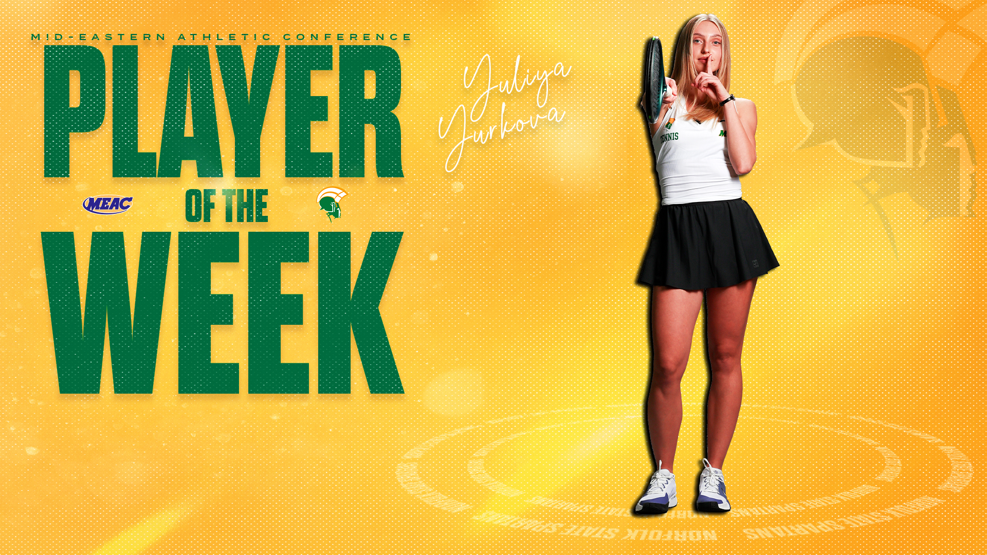 Yuliya Yorkova MEAC Women's Tennis Player of the Week 3.17