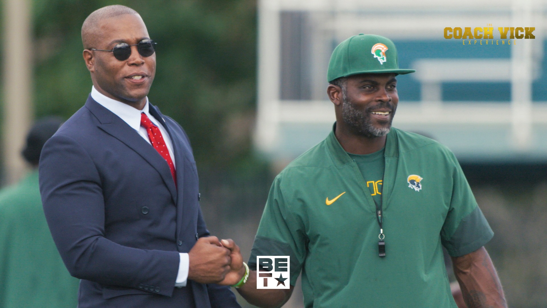 Coach Michael Vick and Senator Aaron Roush