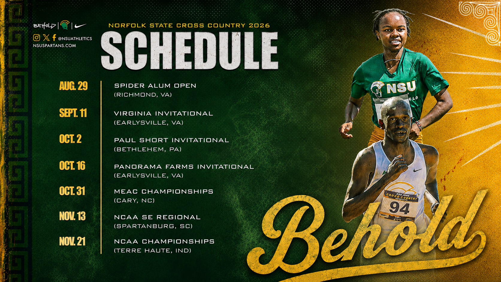 Cross Country Schedule 