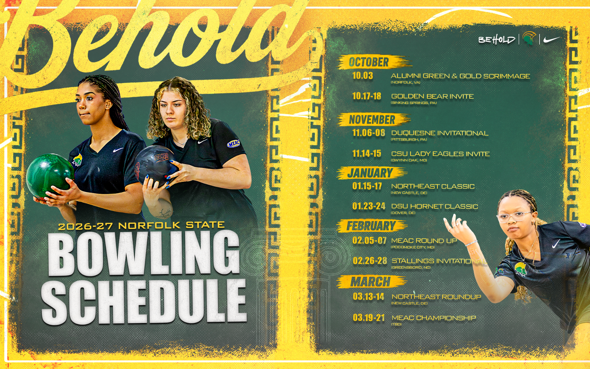 Updated bowling schedule