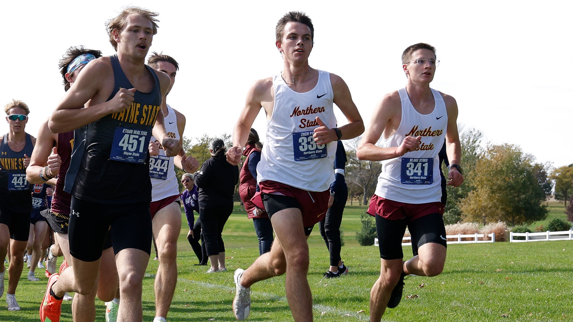 Zachary Palmer and Blake Stoks racing for Wolves cross country