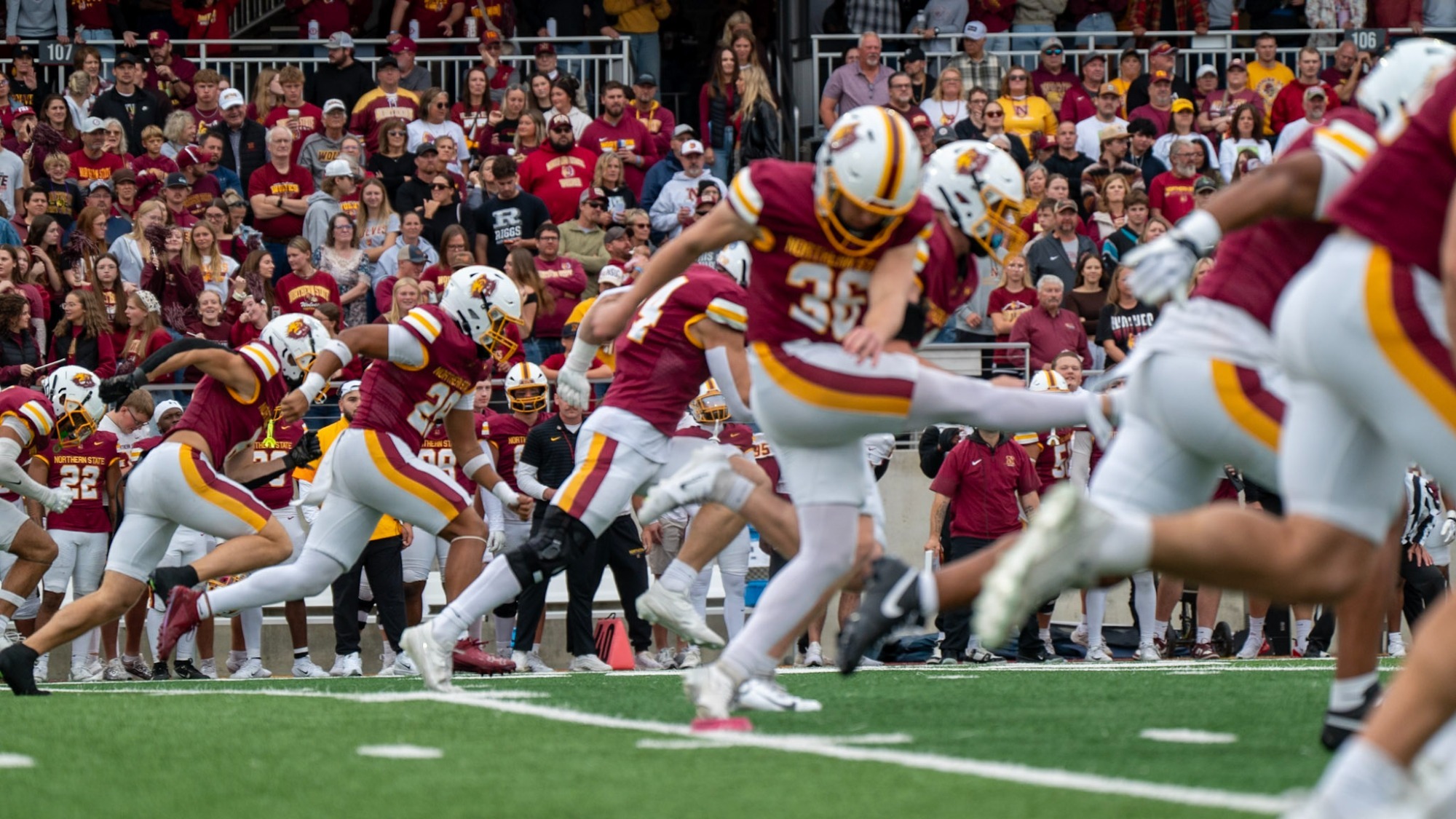 Northern State kicks off against UMary in the annual Gypsy Days game in front of a sold out crowd