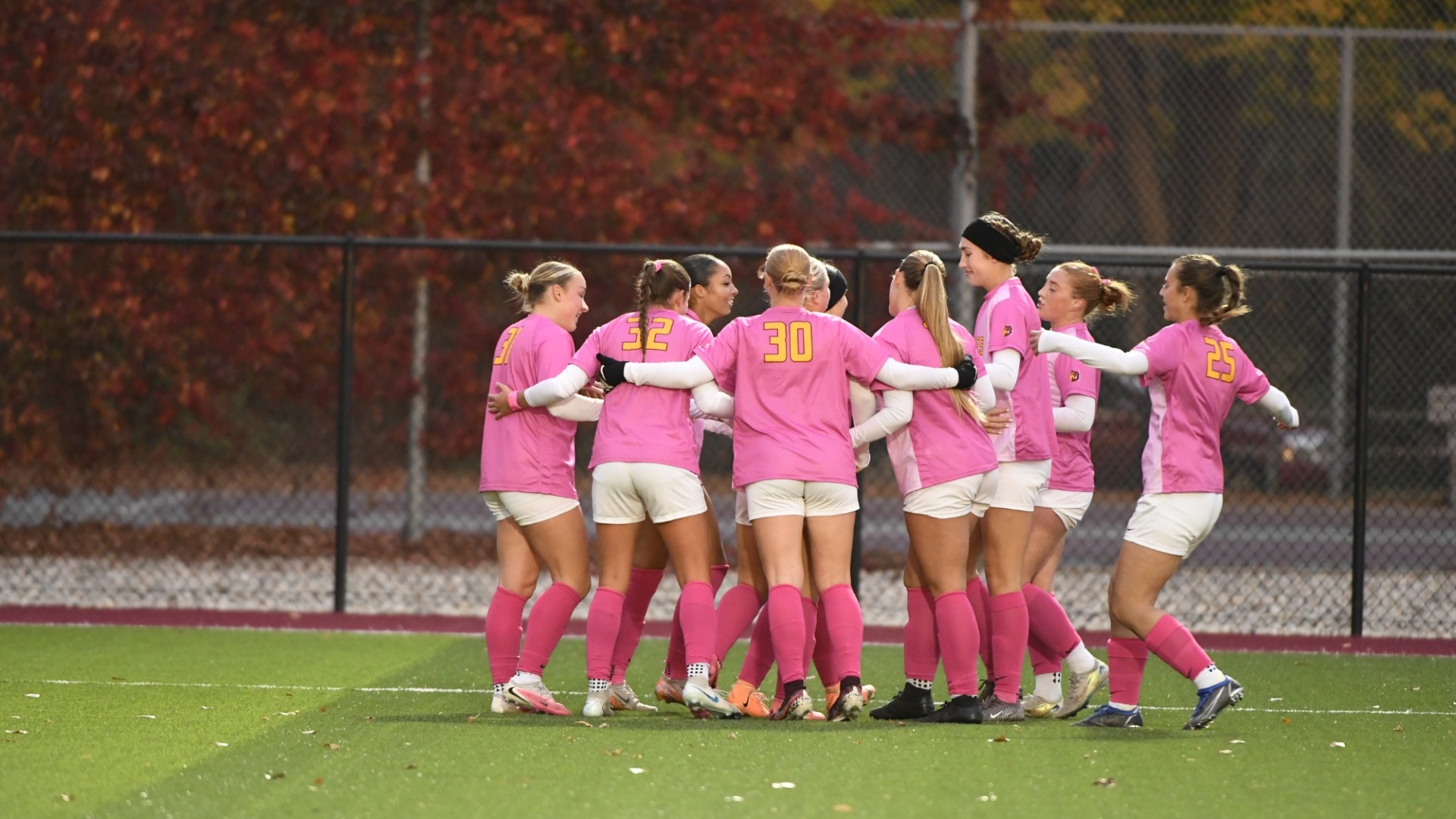 Northern State celebrating after Dashani Peters scored her first goal of the season.