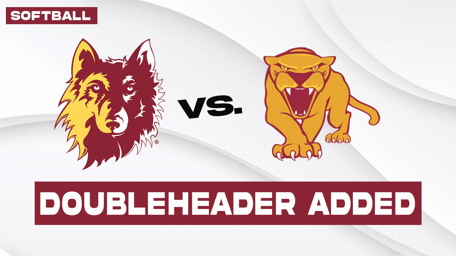 Graphic depicting that Northern State is adding a doubleheader against Minnesota Morris. School logos are included. 