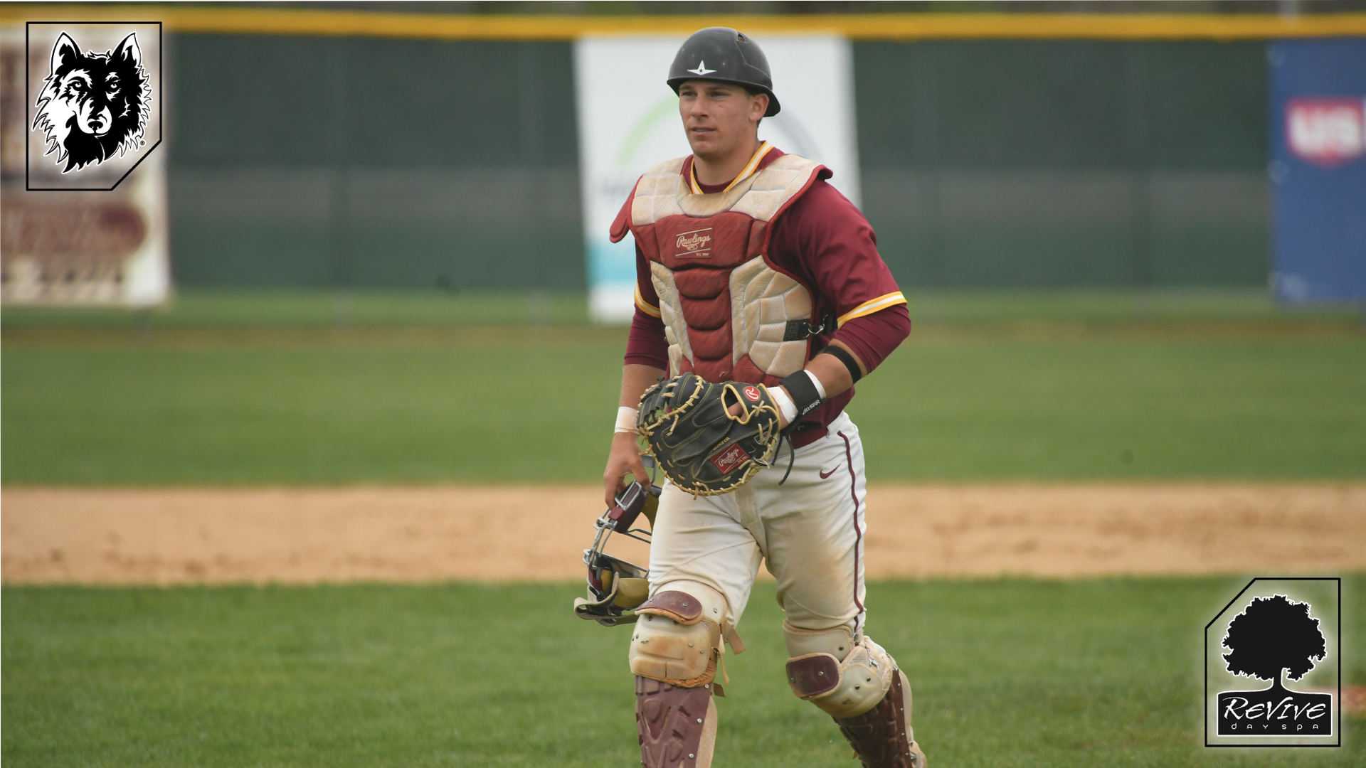 Collin Lott jogs off the field in Wayne State series