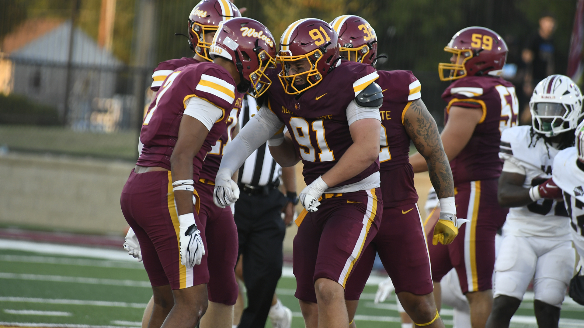 Ayden Barnby celebrating a tackle