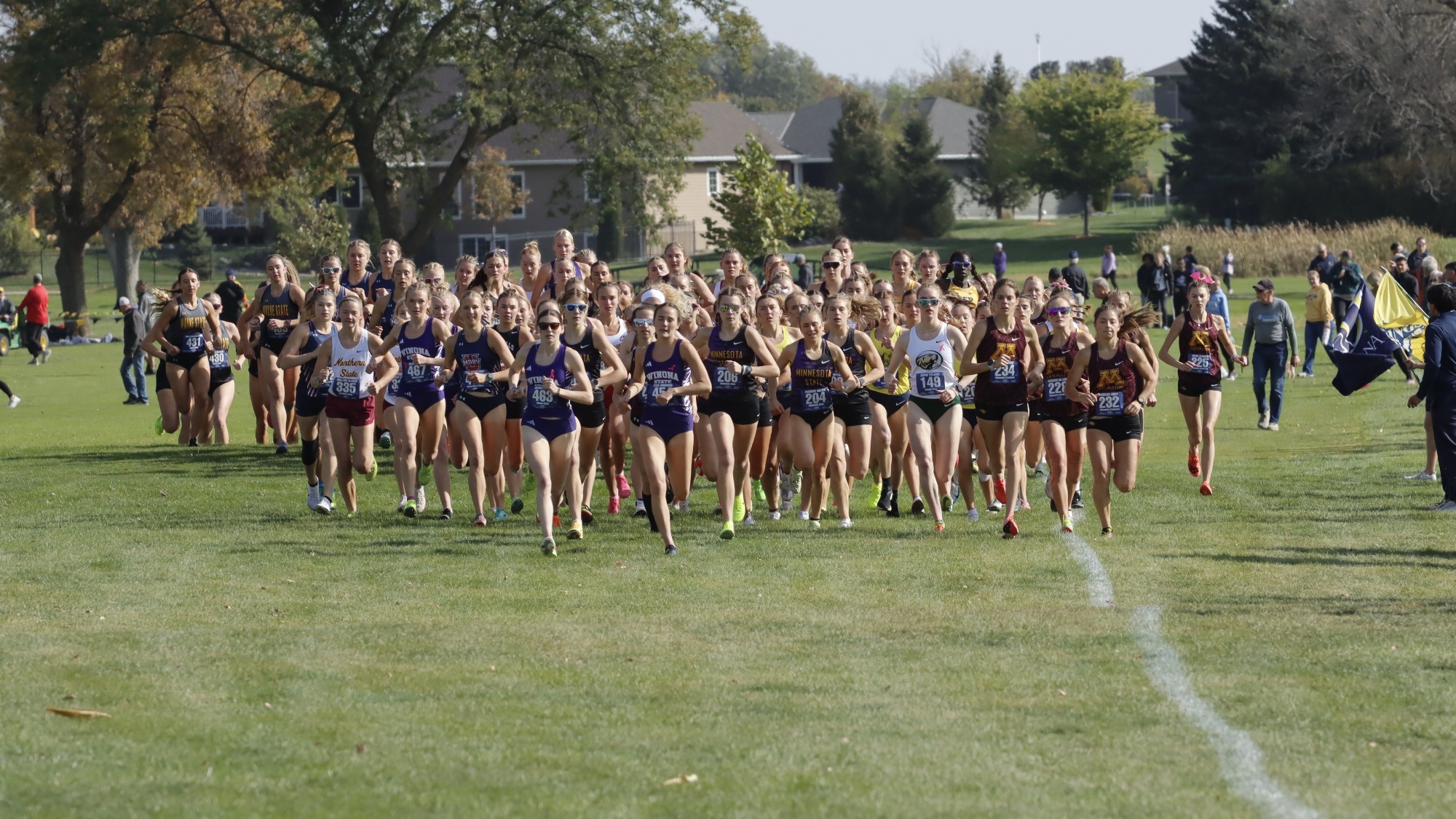 Cross country runners starting a race