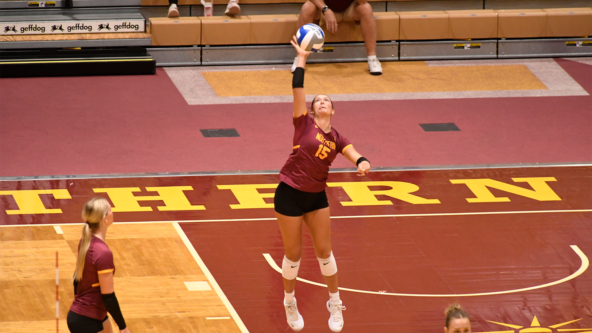 9.29 VB Recap - Sidonia Wattier contacts the ball on a serve against Minot State