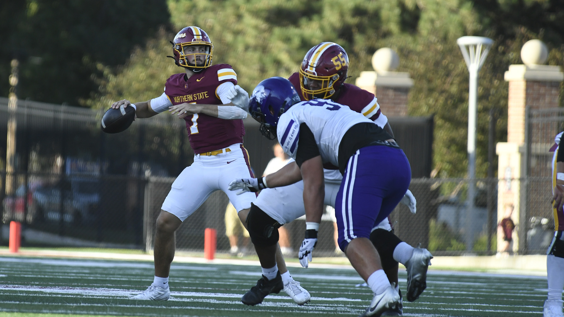 Joey Dube-Garrett dropping back to pass