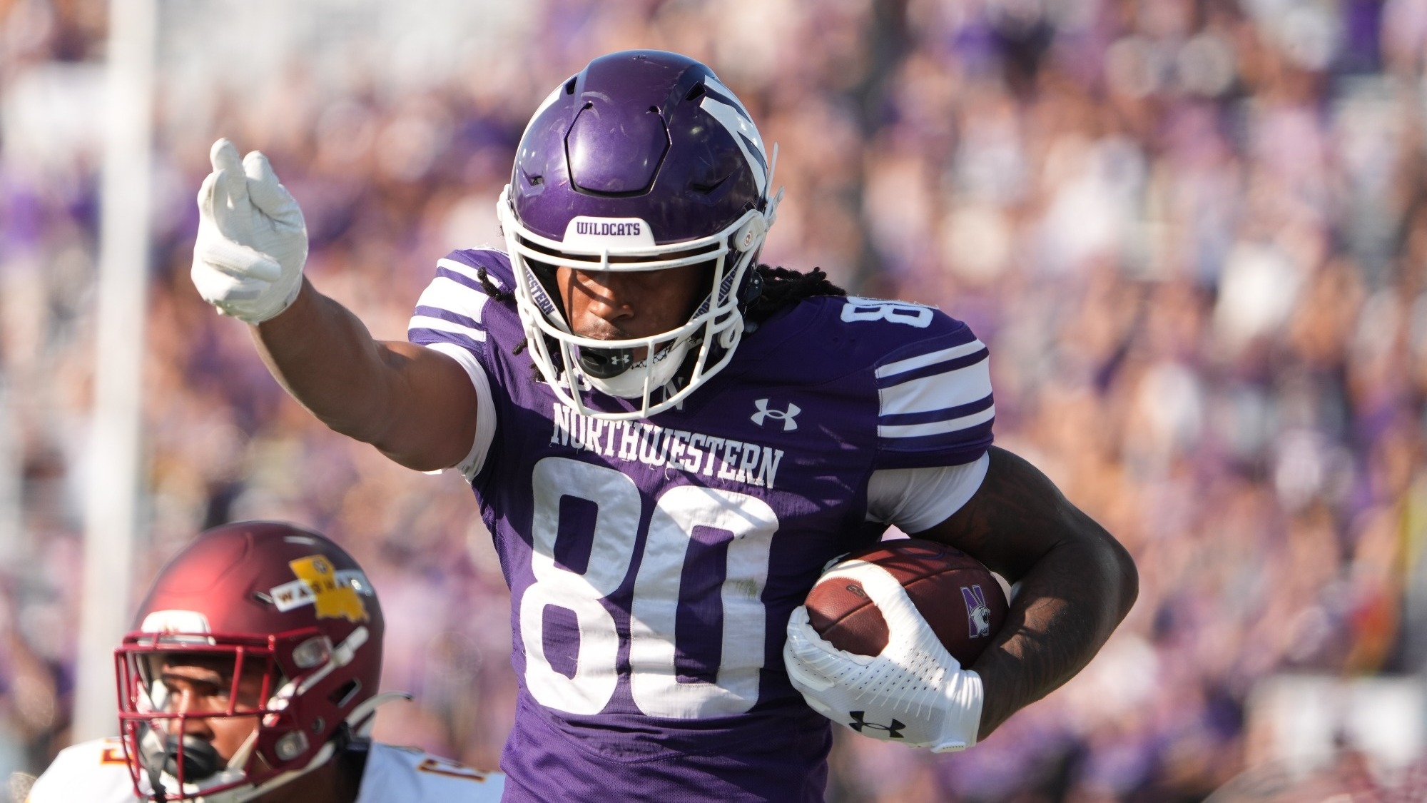 Northwestern Wildcats football team in action during game