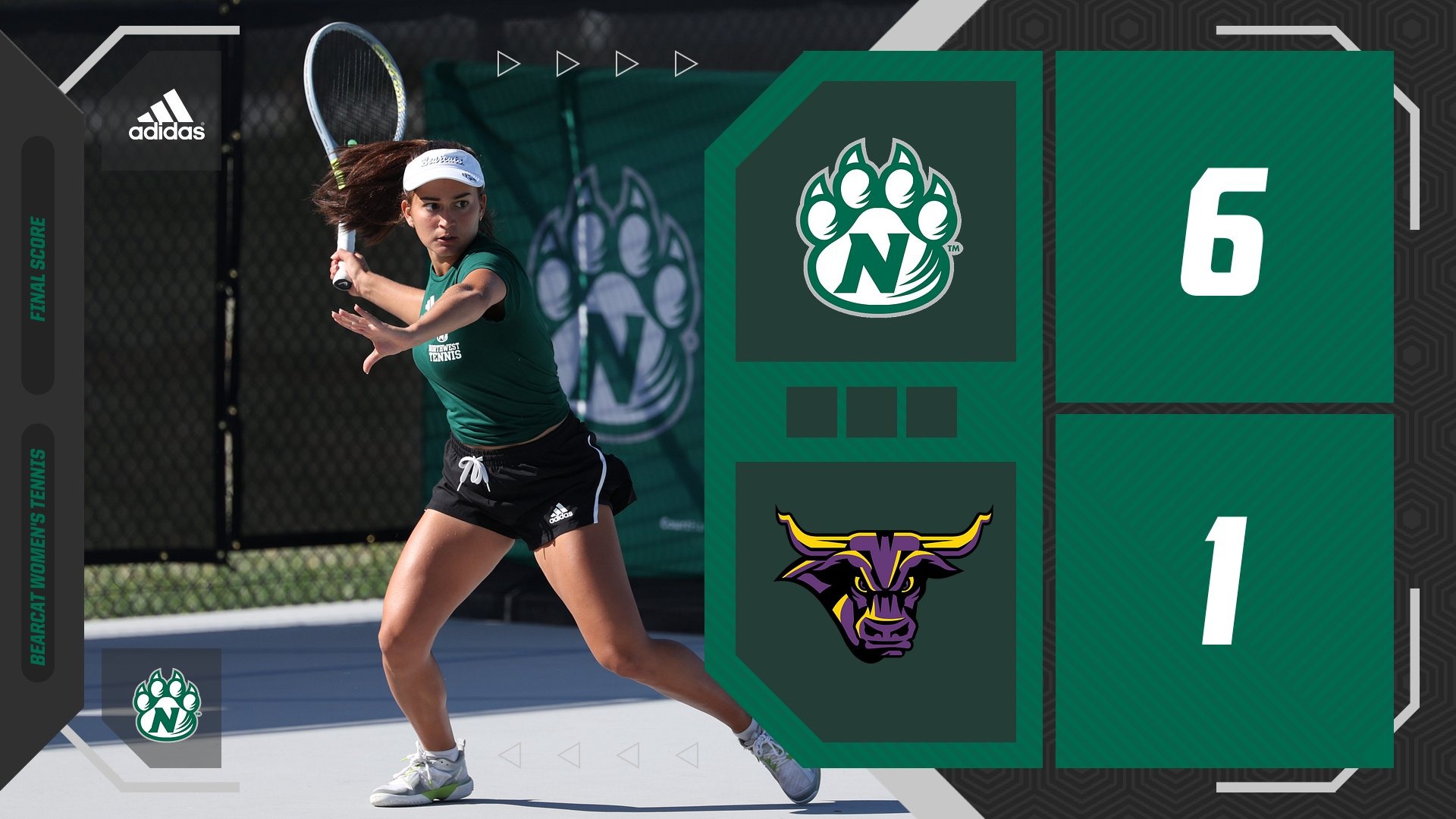 Women's Tennis Final Graphic - 6-1 win vs Minnesota State