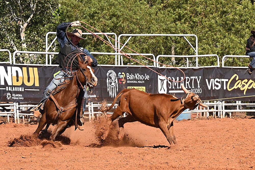 Ranger Rodeo Member Roping an Animal