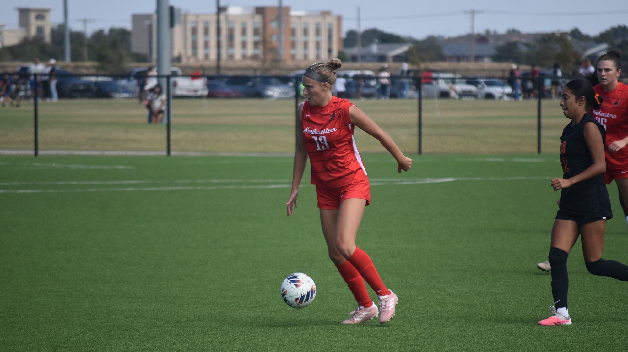 Cambell Tabor kicks the ball