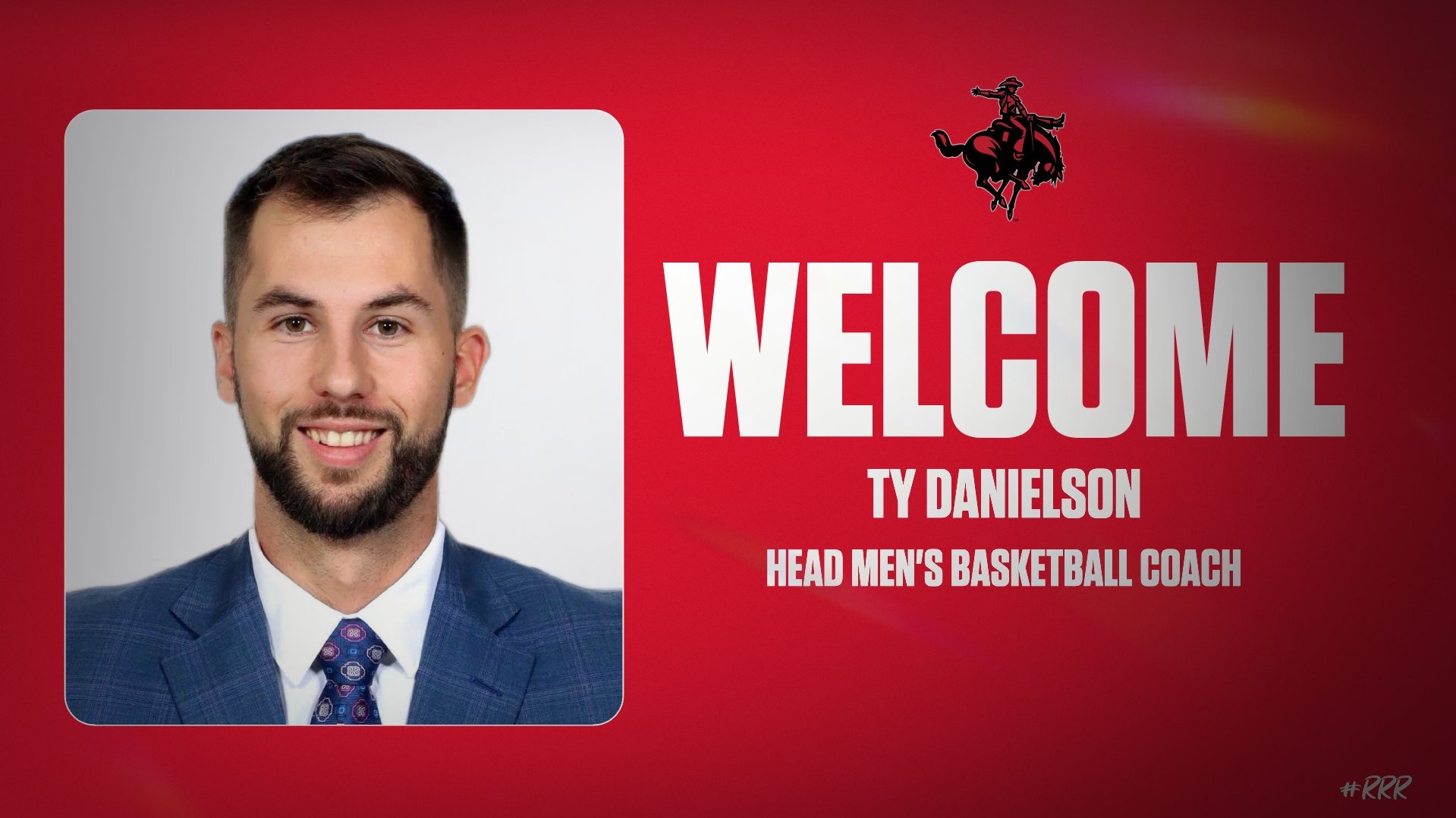 Graphic of the new head men's basketball coach