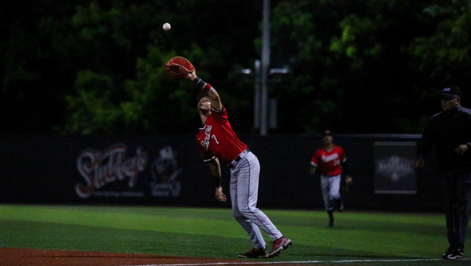 Matthew Bailey looks to catch the ball.