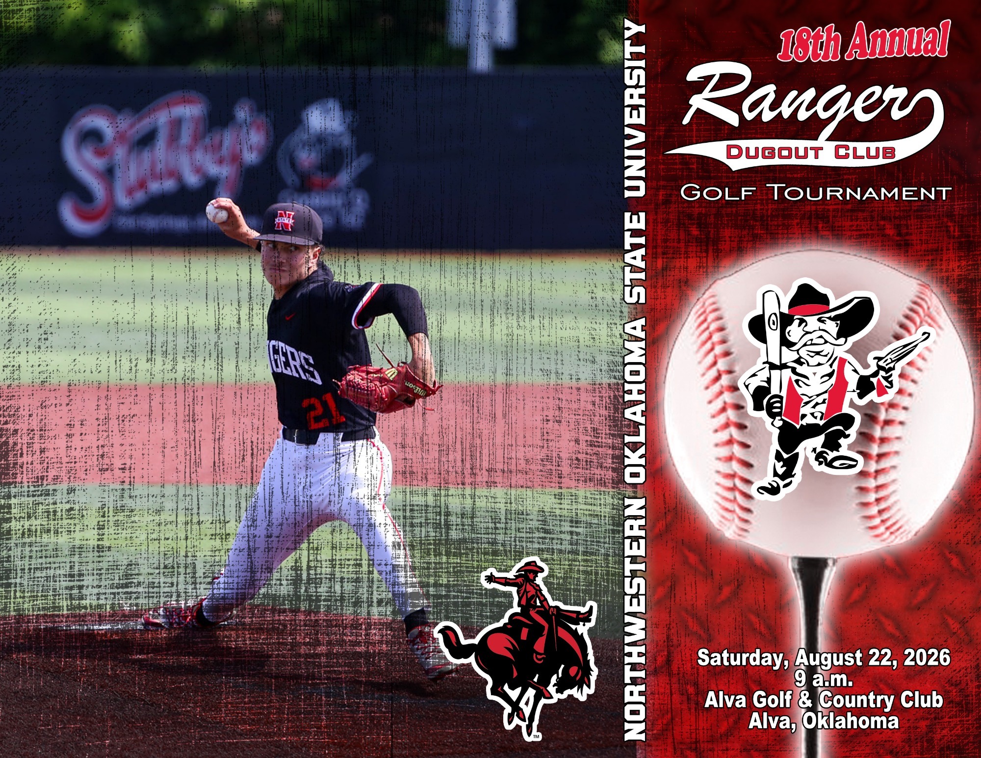 Graphic of the Ranger Baseball Dugout Club Golf Tournament