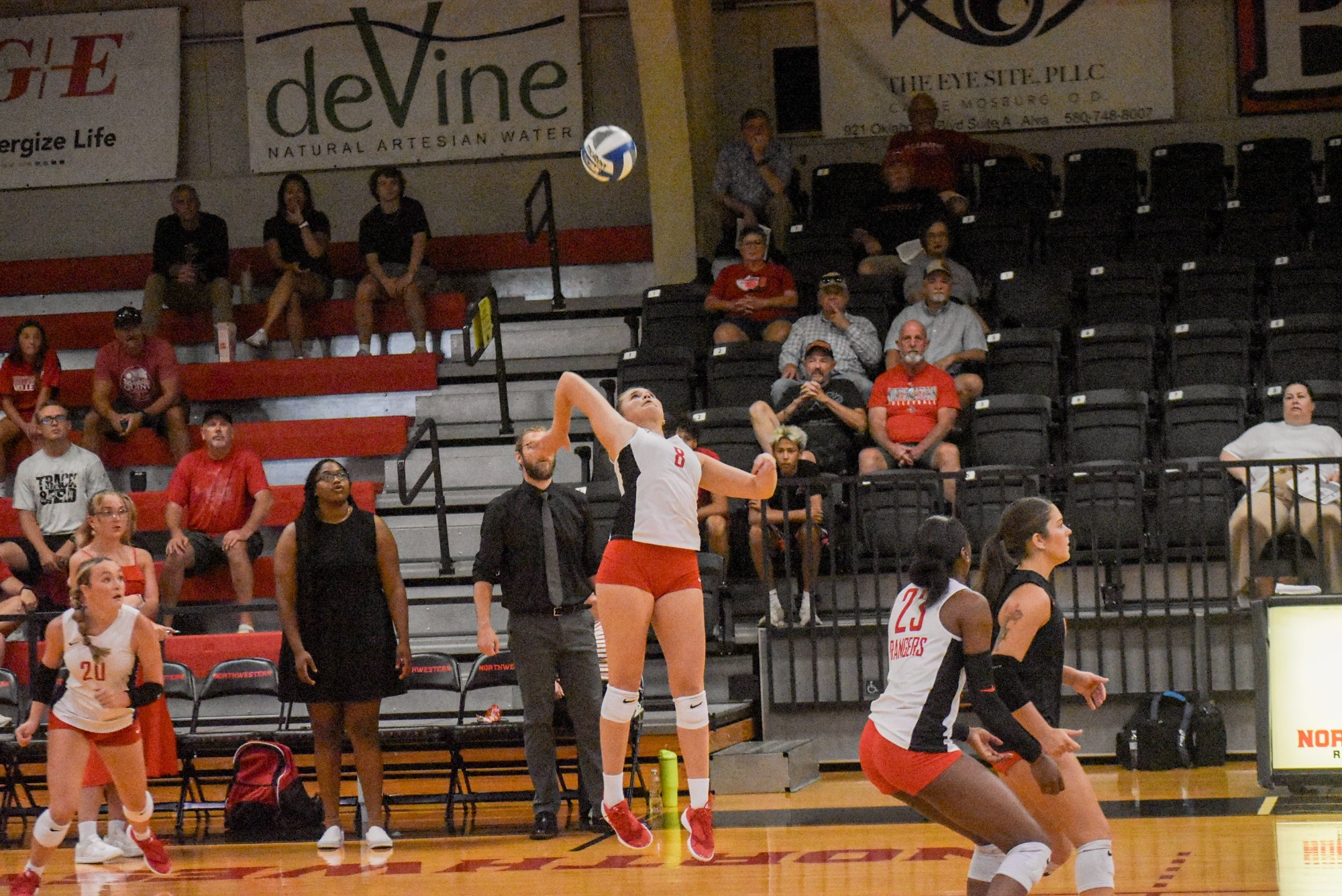 Northwestern Volleyball player hitting ball