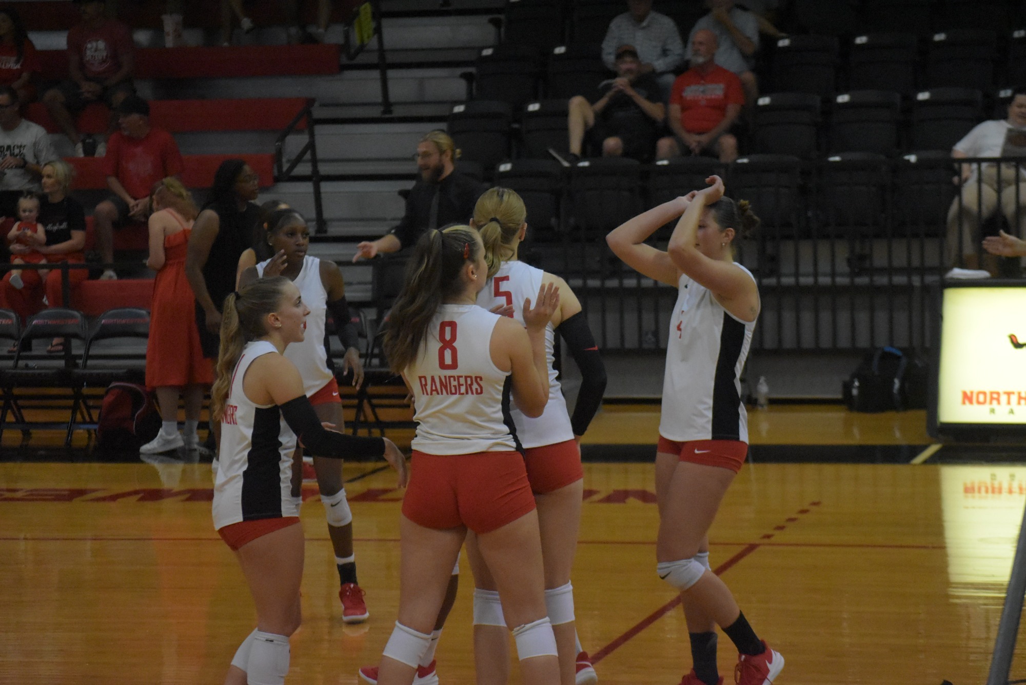 Volleyball team huddle