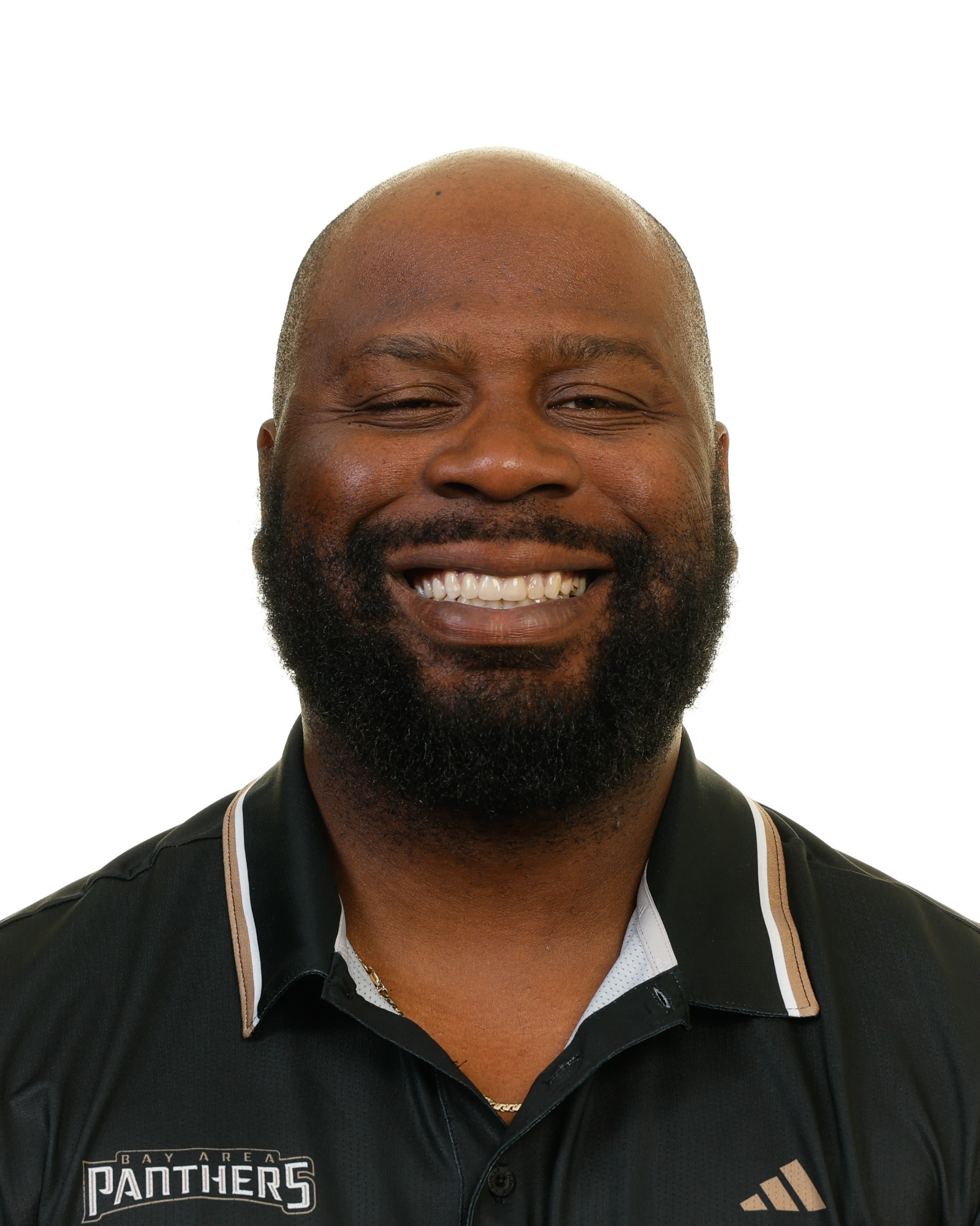 A headshot of a Bay Area Panthers staff member 