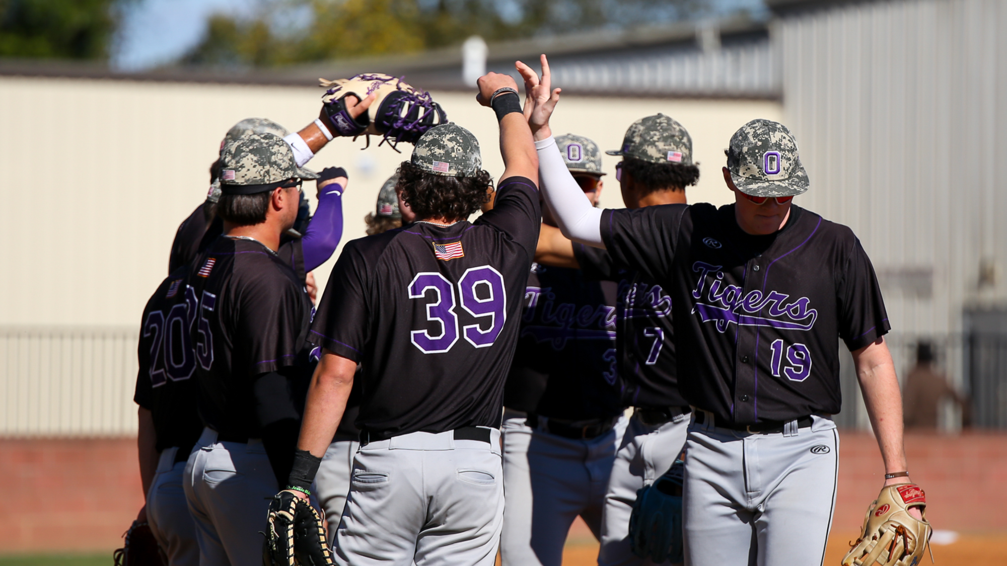 Baseball huddle Fall 2025