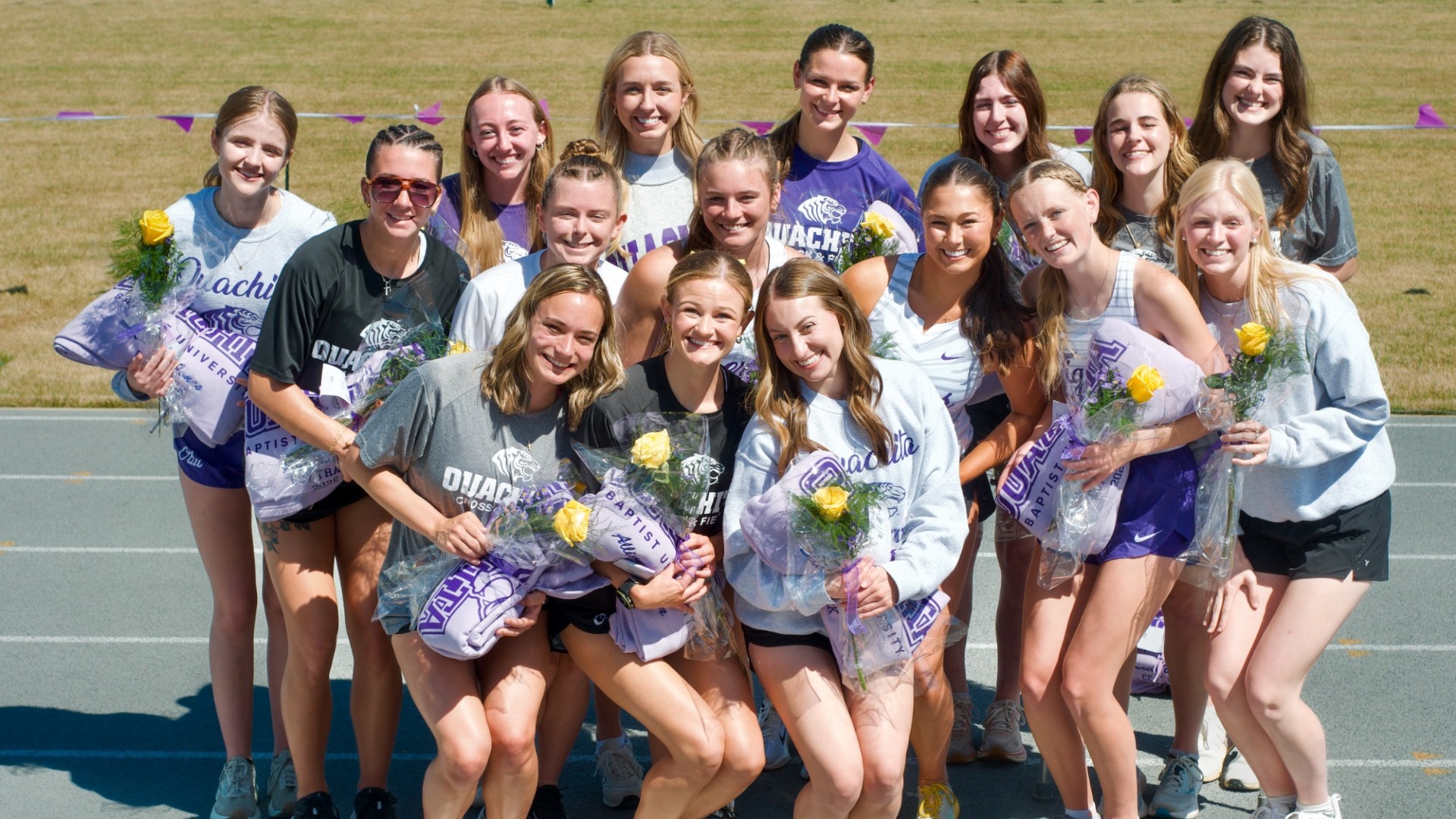 Women's Track Senior Day ceremony