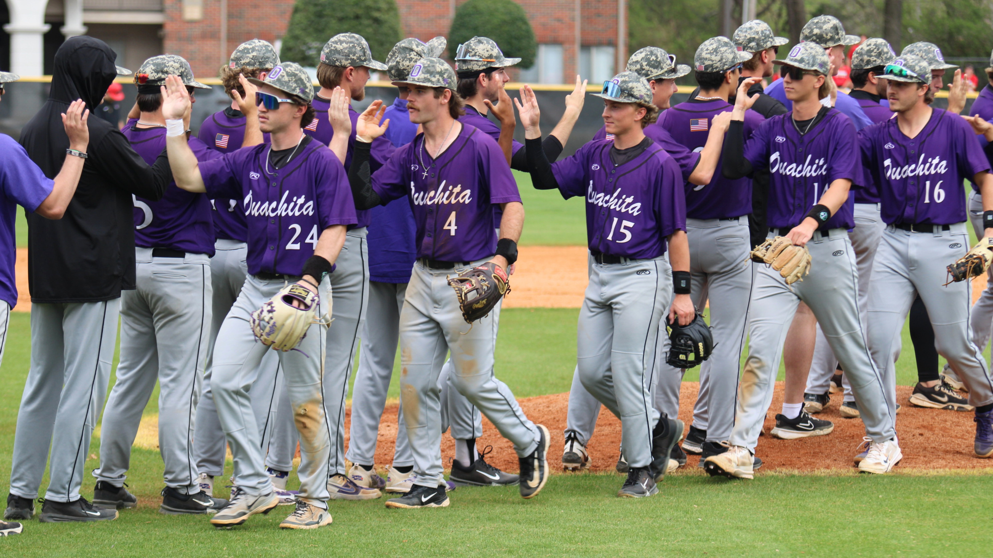 Baseball high fives at CBU 2026